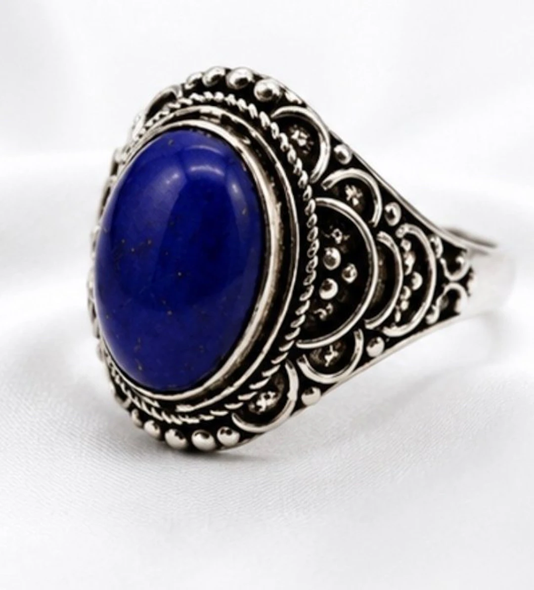 Vintage Sterling Silver 925 Lapis Lazuli Ring - Ring