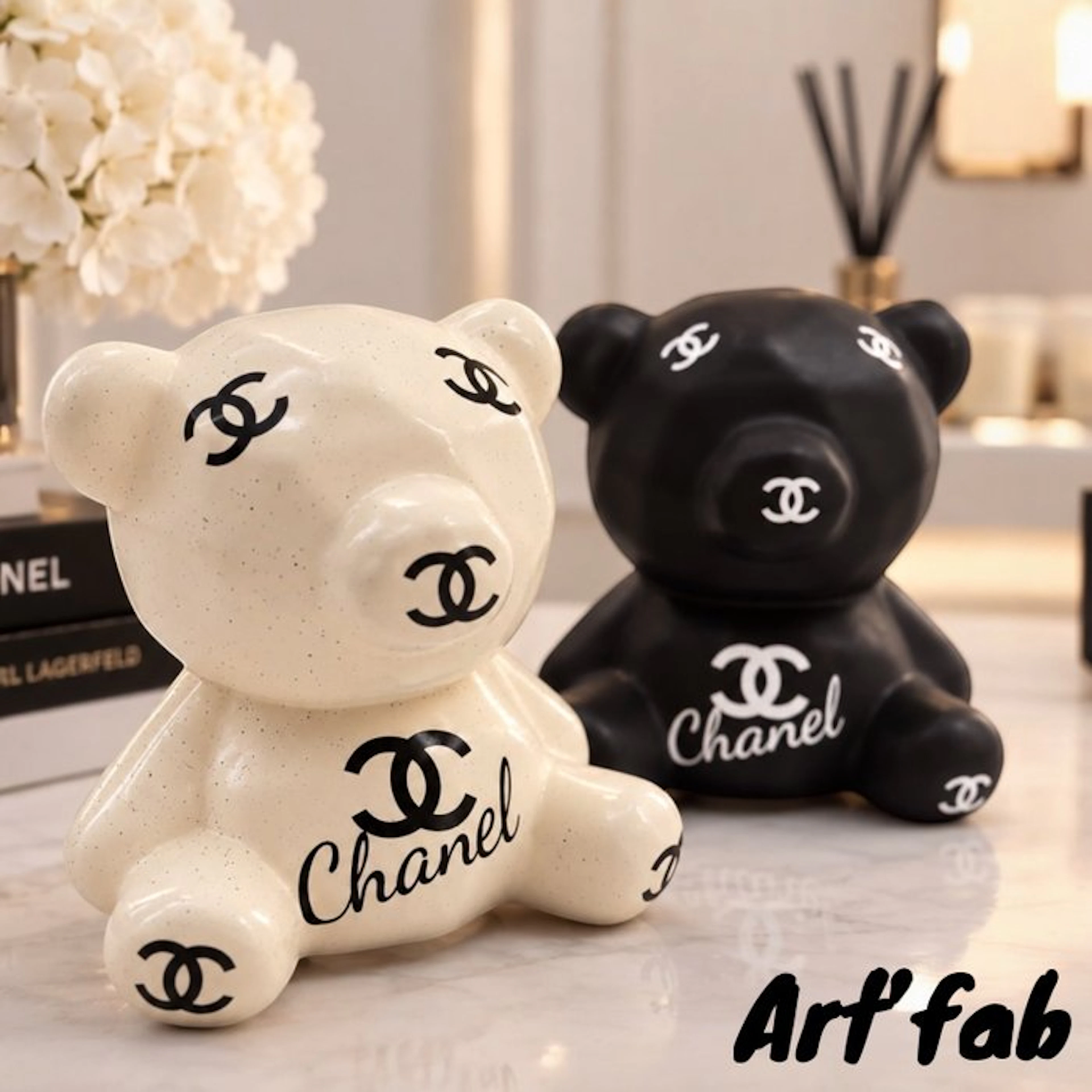 Art'fab - Black & White Teddy Bears