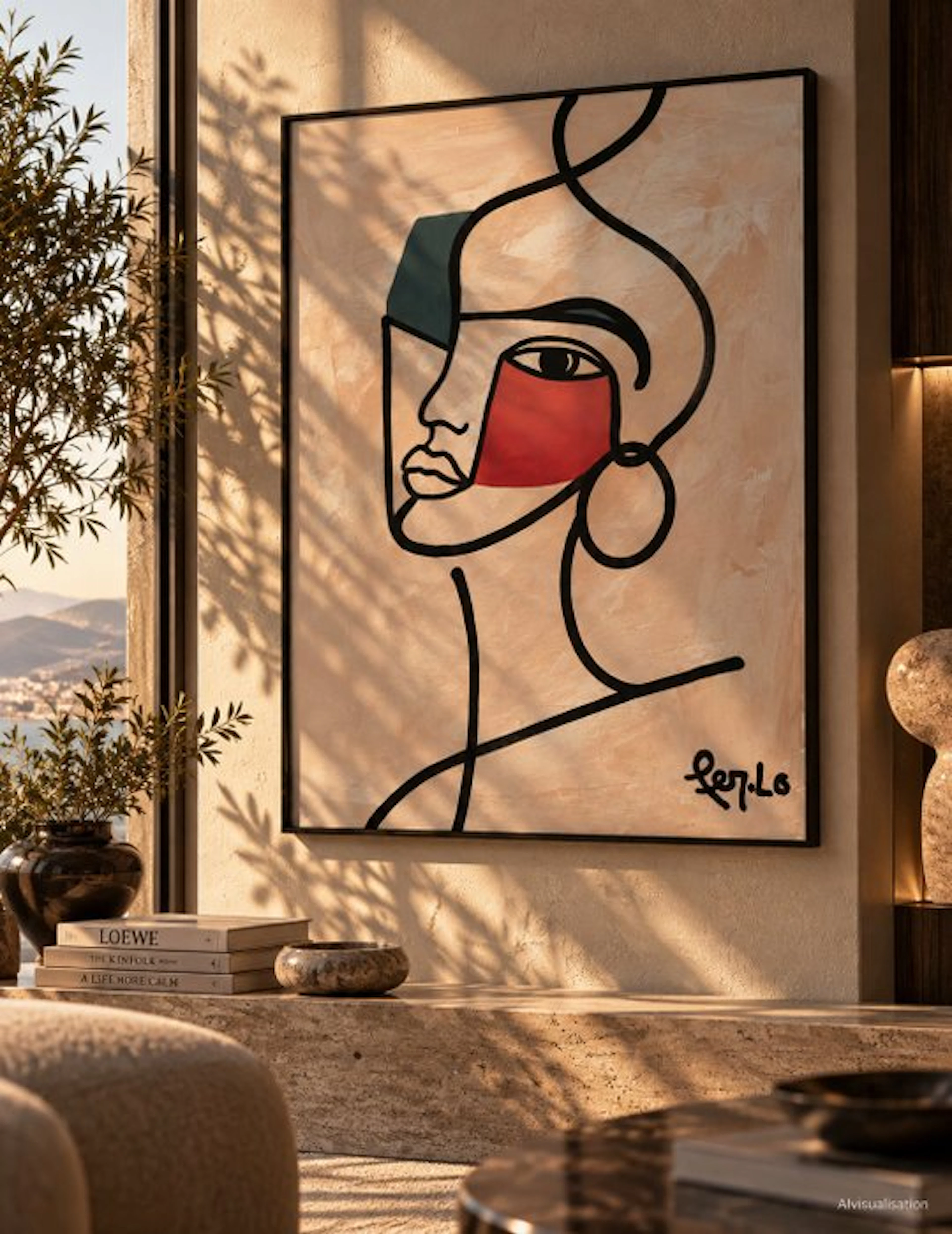 Claudia Fer.Lo - Sunset Gaze - Acrylic on canvas 100 x 80 cm "XL"