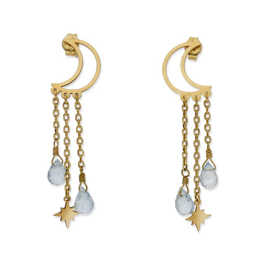 Earrings - 18 kt. Yellow gold Topaz