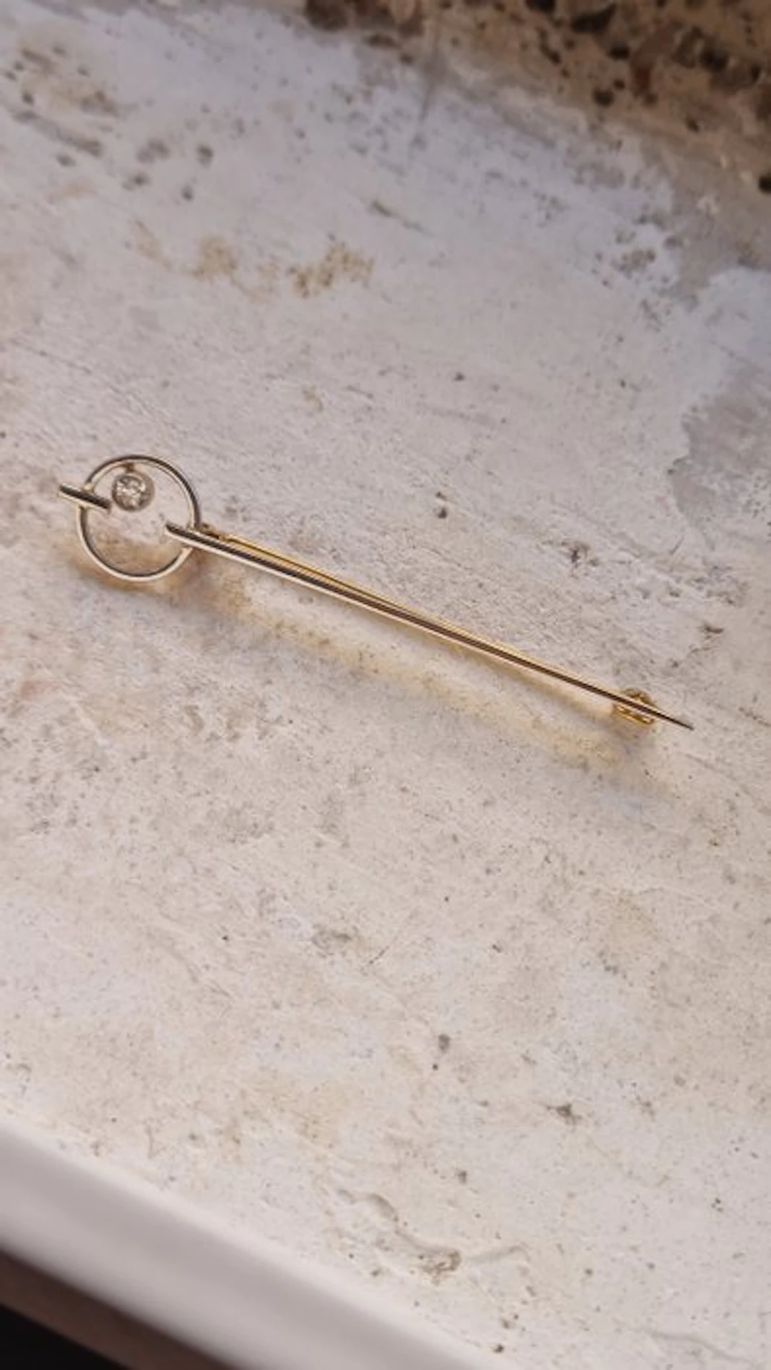 Brooch - 18 kt. Yellow gold, White gold Diamond (Natural) - Diamond