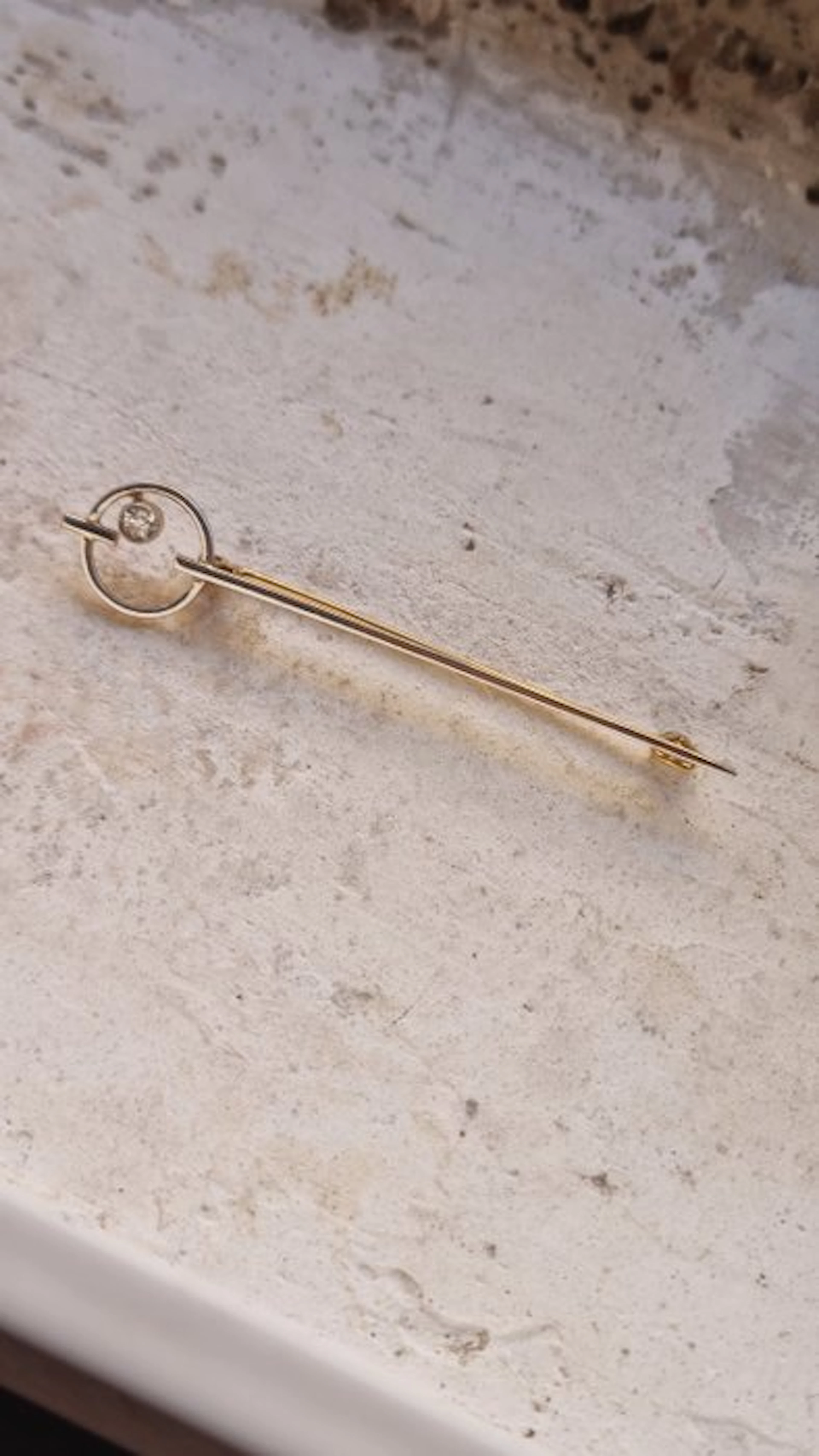 Brooch - 18 kt. Yellow gold, White gold Diamond (Natural) - Diamond