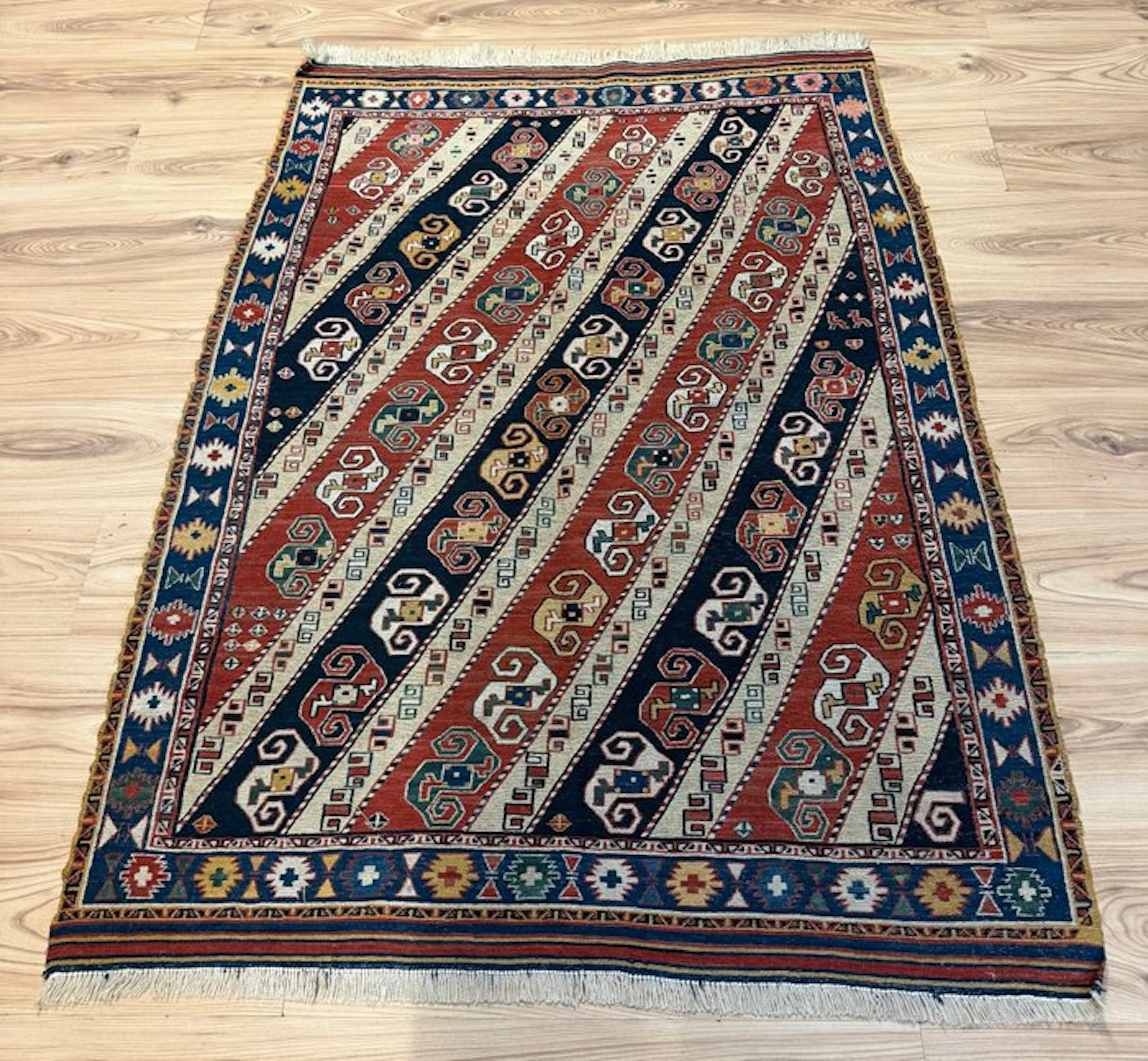 Kazak - Rug - 1.52 m - 1.05 m - Caucasian Soumak 1880s.!
