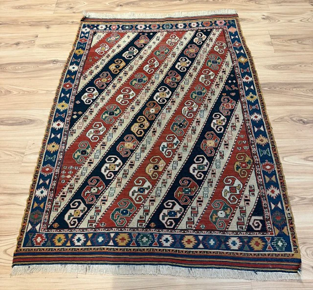 Kazak - Rug - 1.52 m - 1.05 m - Caucasian Soumak 1880s.!