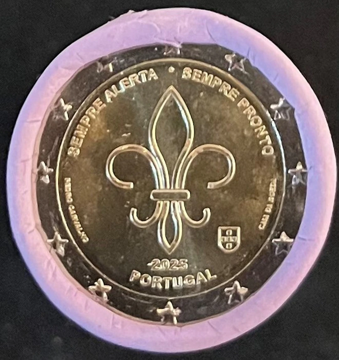 Portugal. 2 Euro 2025 "Escoteiros" (25 stuks) in zichtrol (No reserve price)