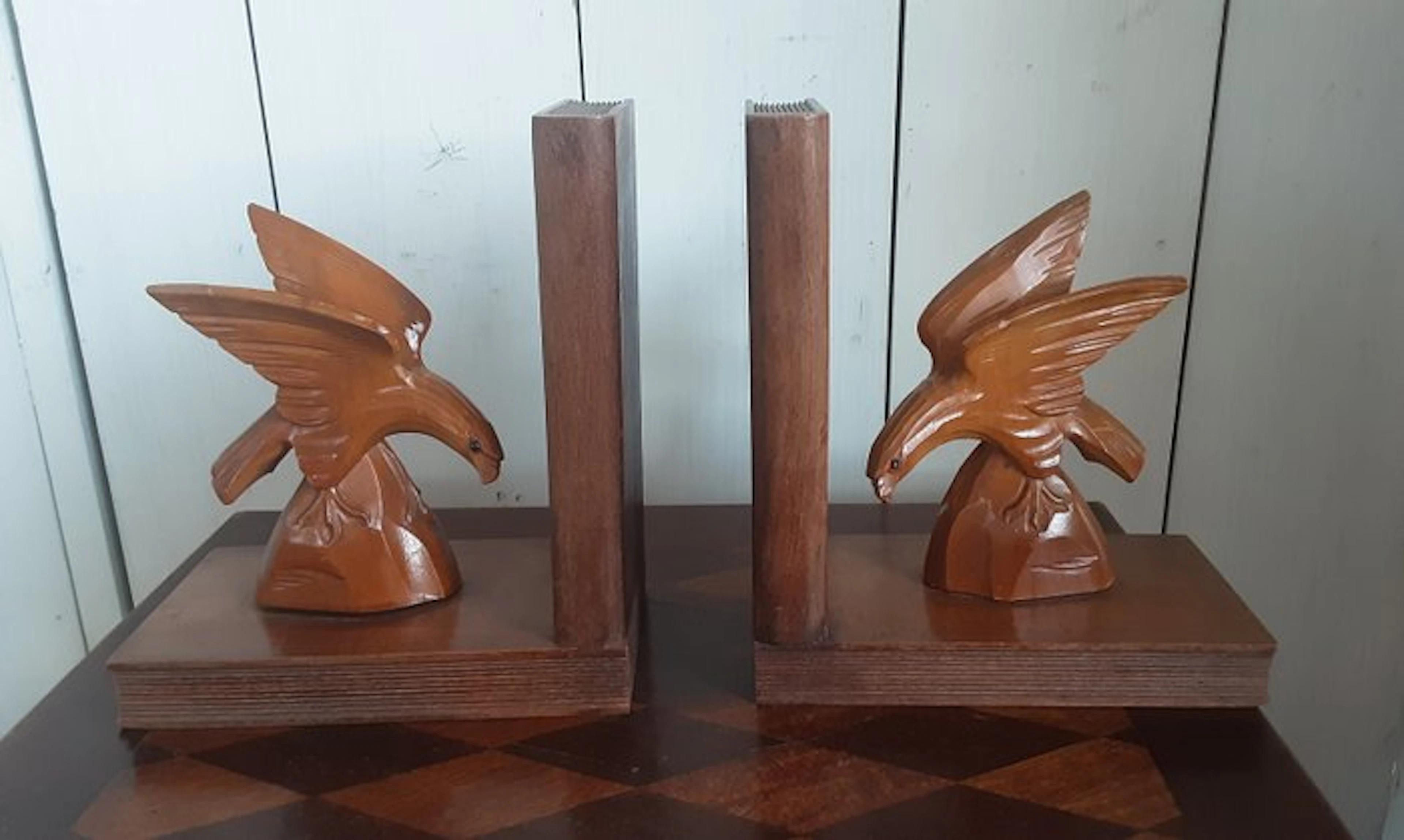Statue, Boekensteunen - 18.5 cm - Wood