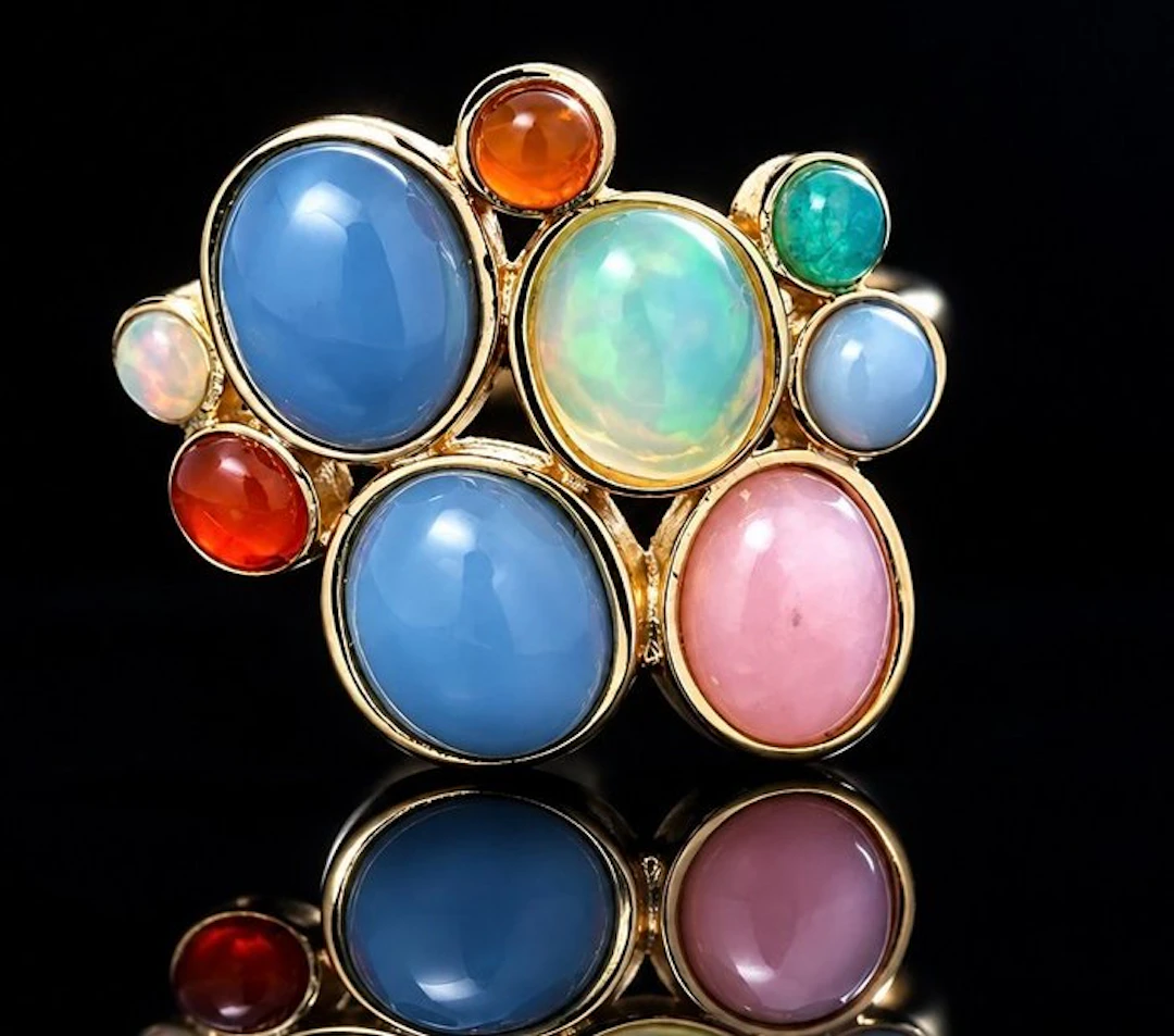 925 silver, opal - Ring