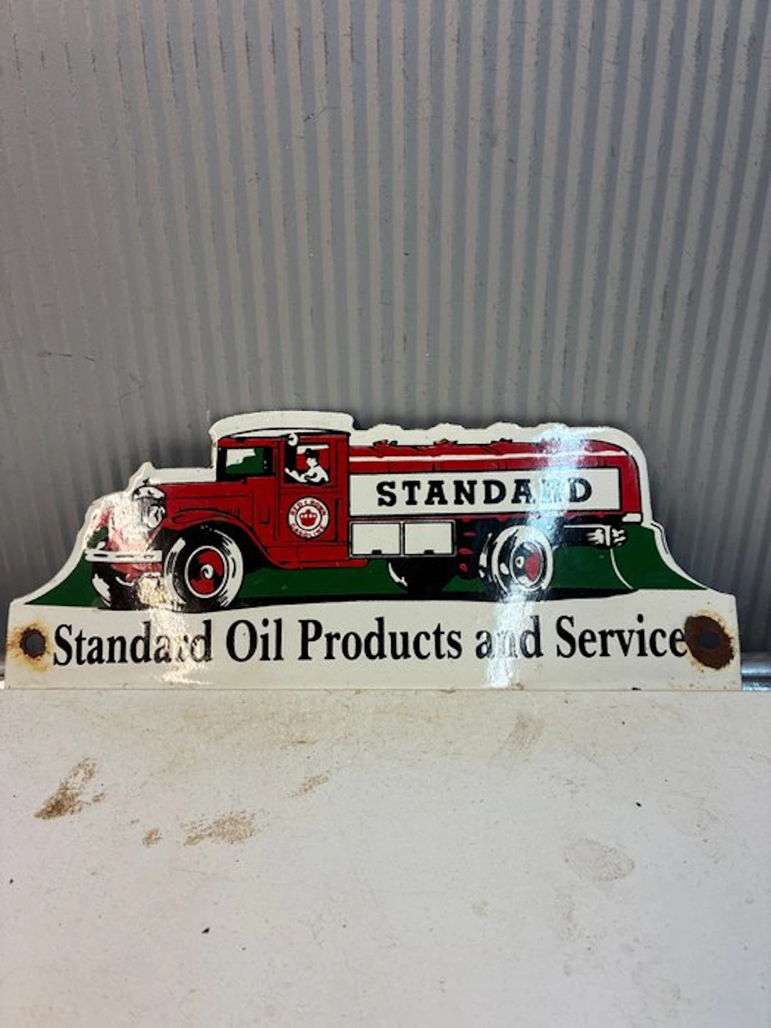 Standard Oil – Gasoline Tanker Truck – enamel advertising...