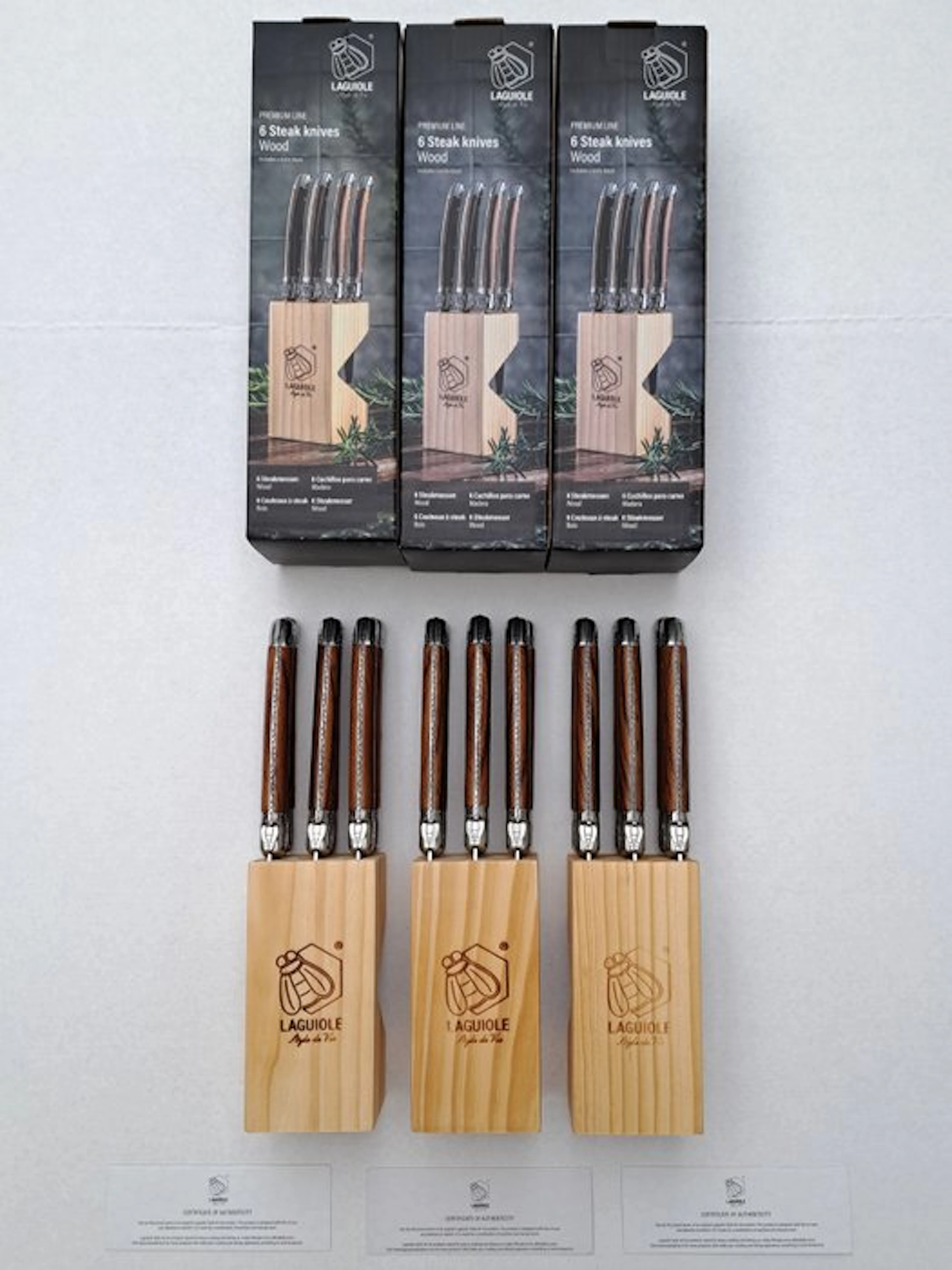 Laguiole - 18x Steak Knives - Brown - style de - Table...
