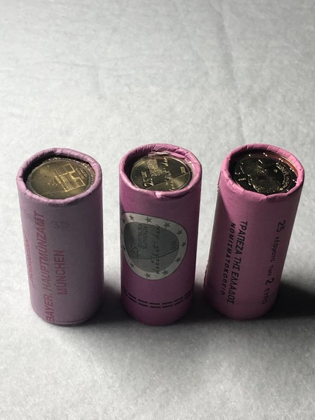 Europe. 2 Euro 2006/2018 (75 monete) in 3 rotolini