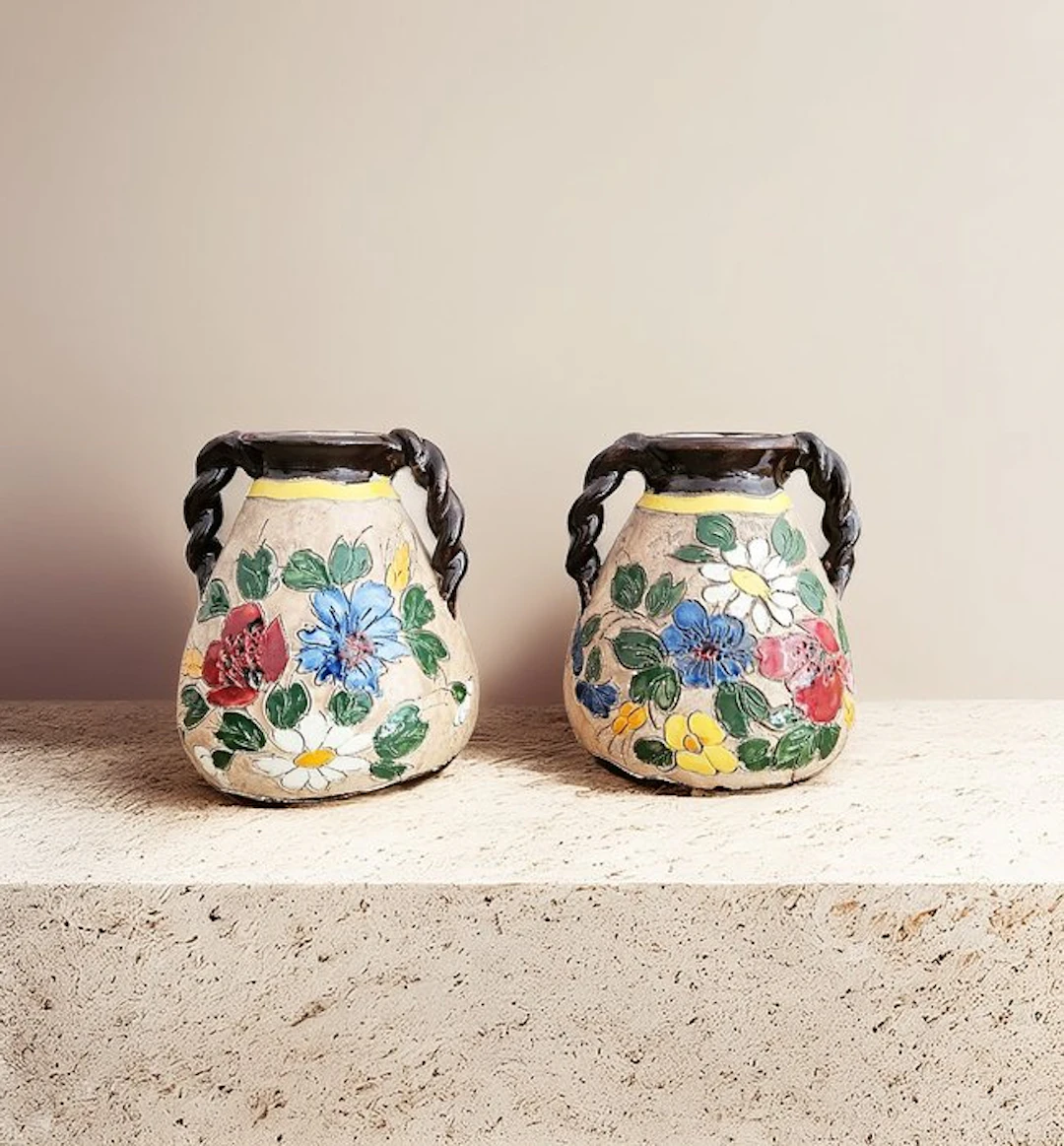 Vallauris - Jérôme Massier - Vase (2) - Pair of vases...