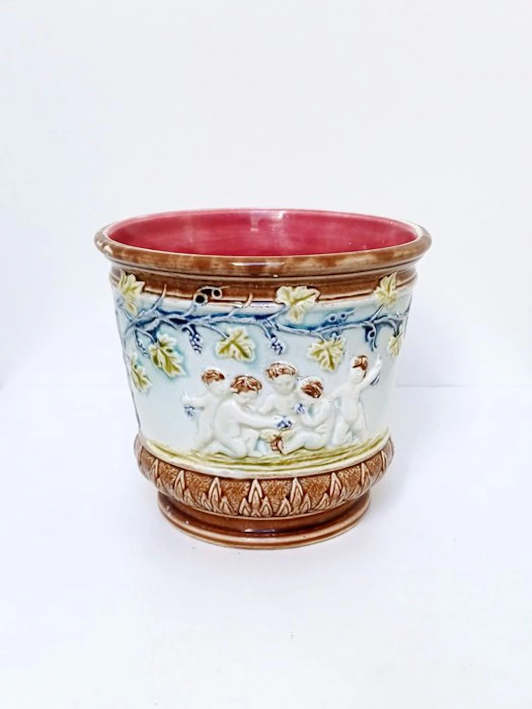Onnaing - Jardinière - Majolica - Antique plant pot