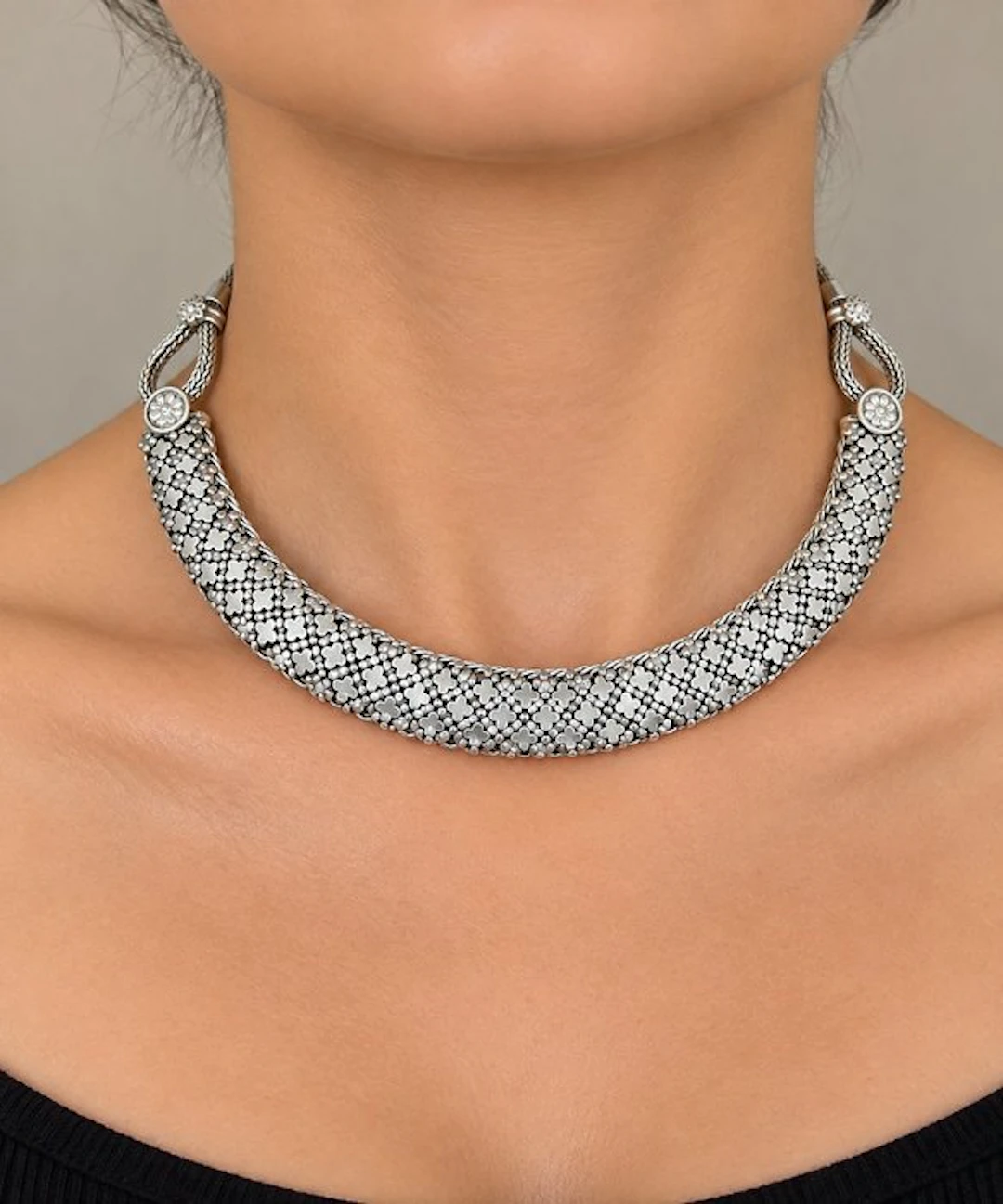 Silver - Collar necklace - Vintage Indian