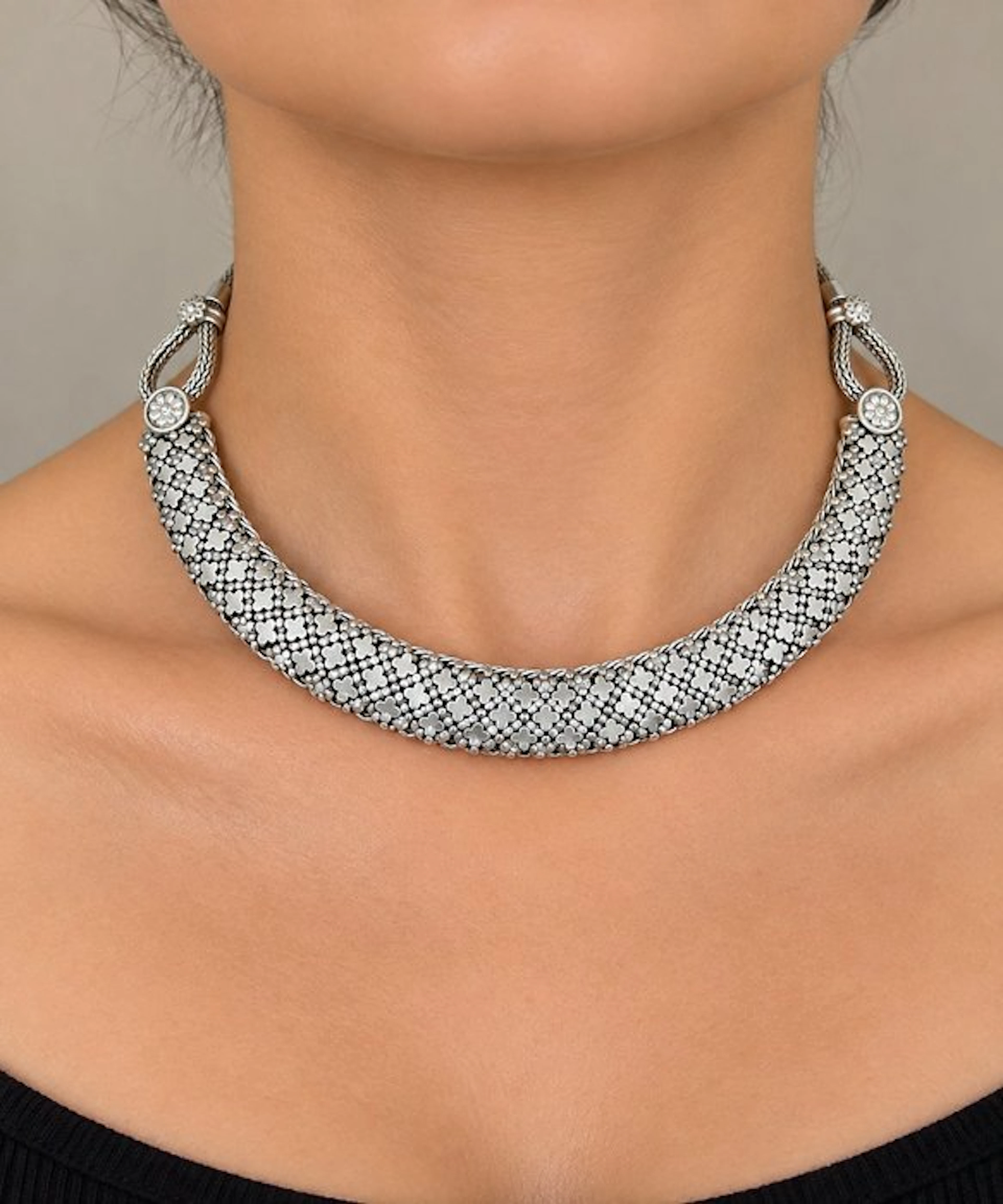 Silver - Collar necklace - Vintage Indian
