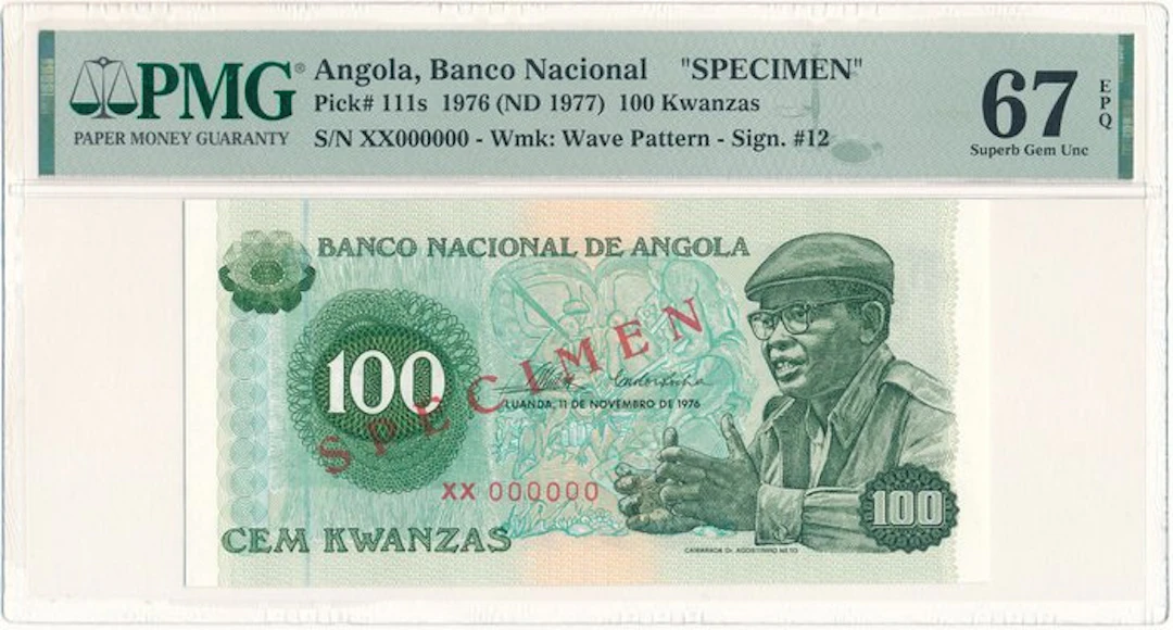 Angola. - 100 Kwanzas - 1976 (ND 1977) - Specimen - Pick 111s (No