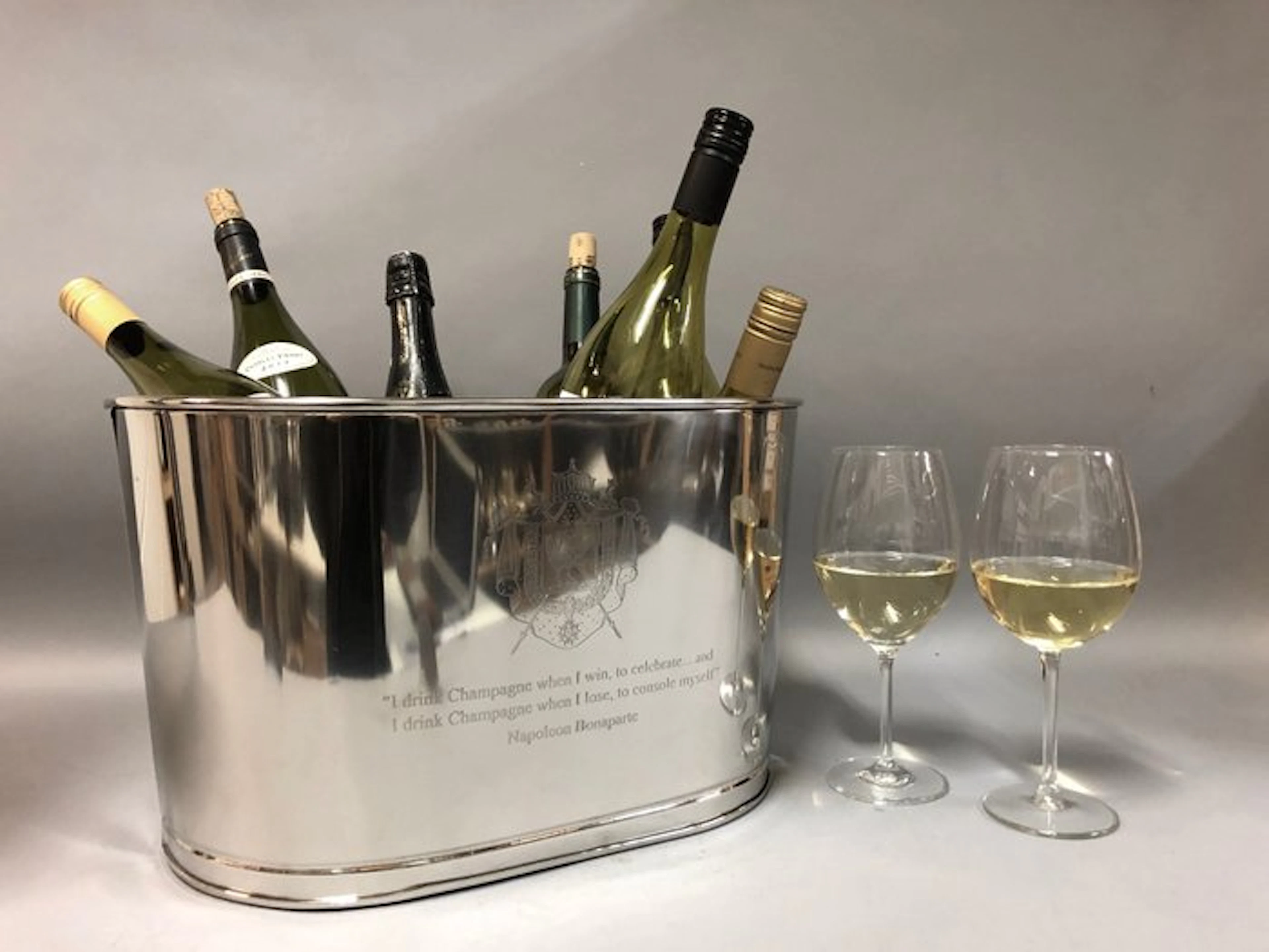 Wine cooler - Nickel Plated - with engraved text from...