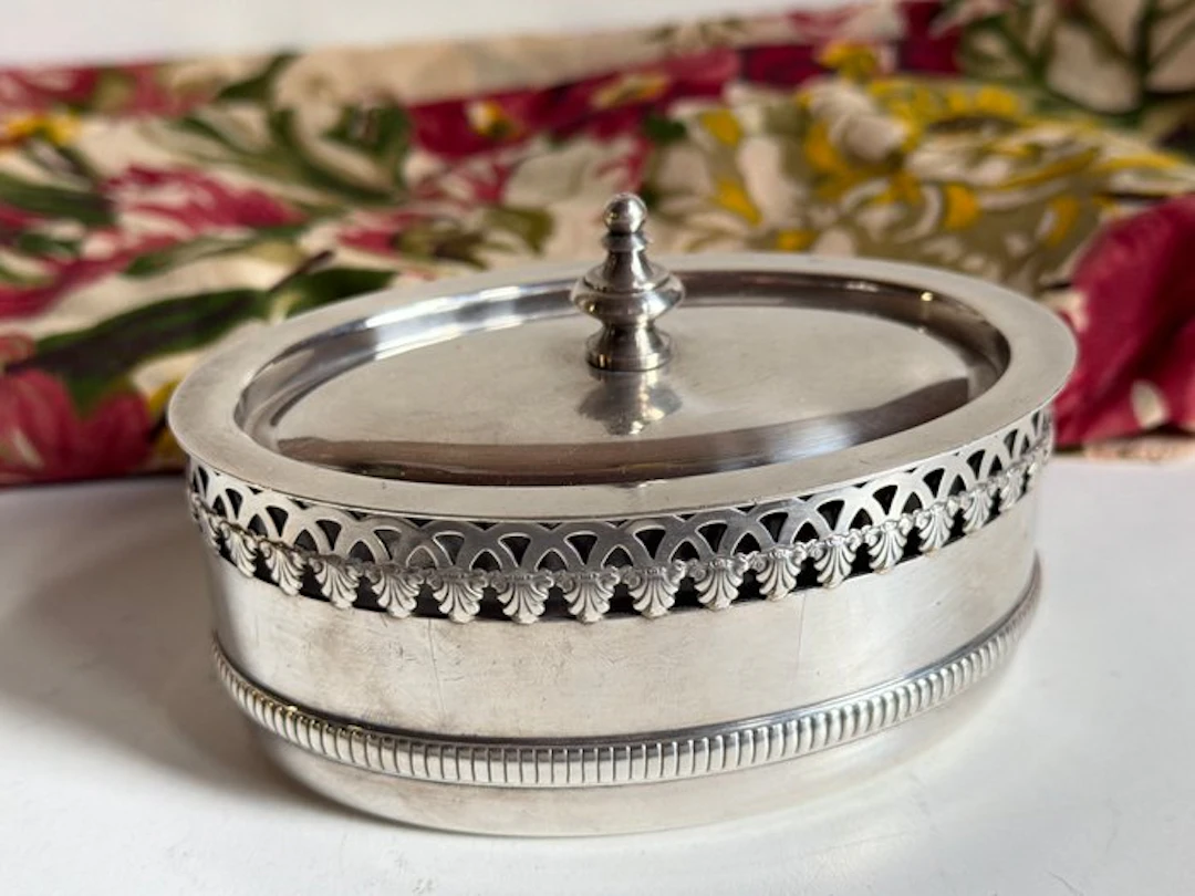 CAILAR BAYARD - Jam jar - Openwork Greek motif 'Rocaille' - Silver 9 gr