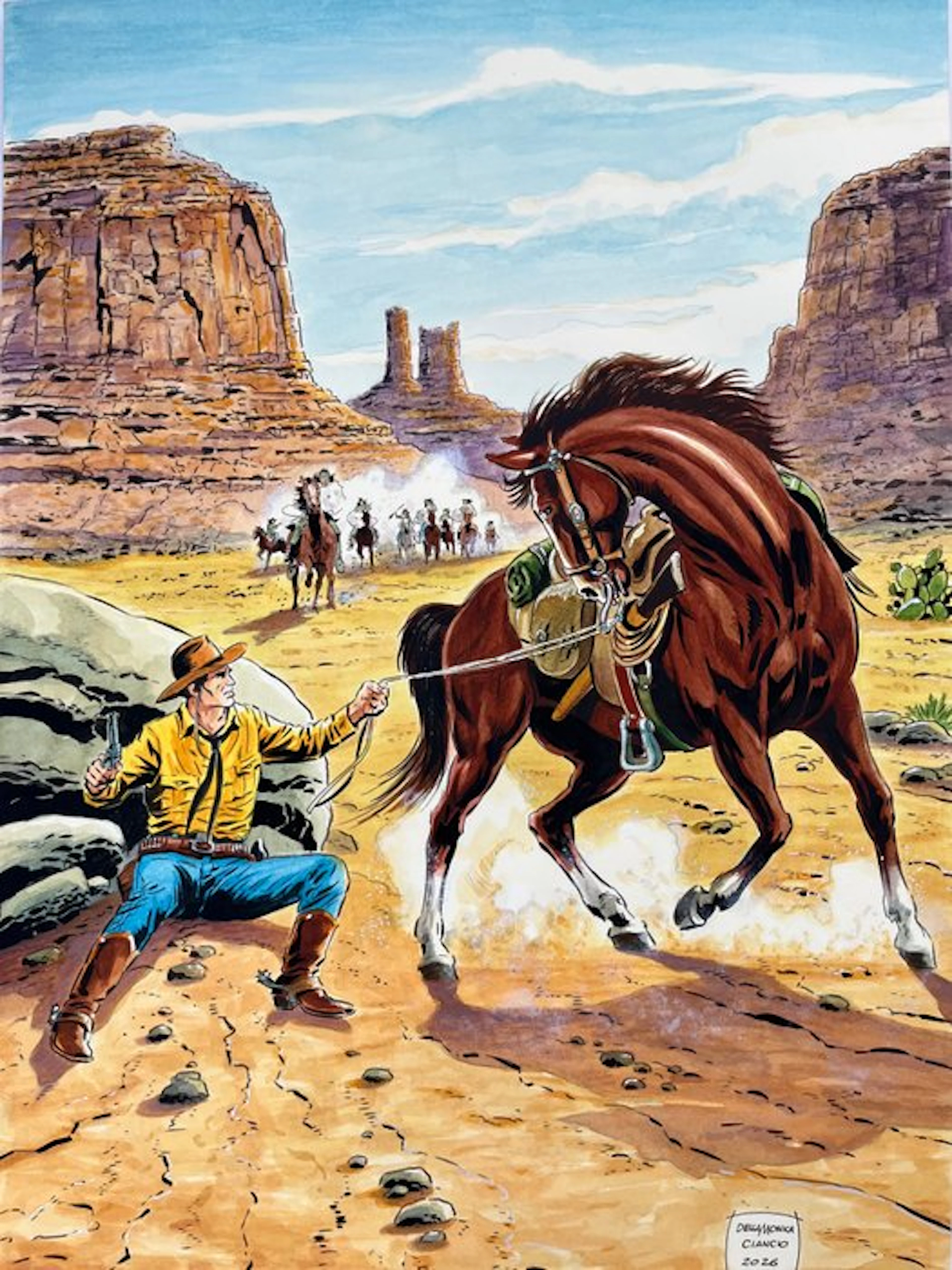 Della Monica, Raffaele - 1 Original colour drawing - Tex - Apaches - 2026
