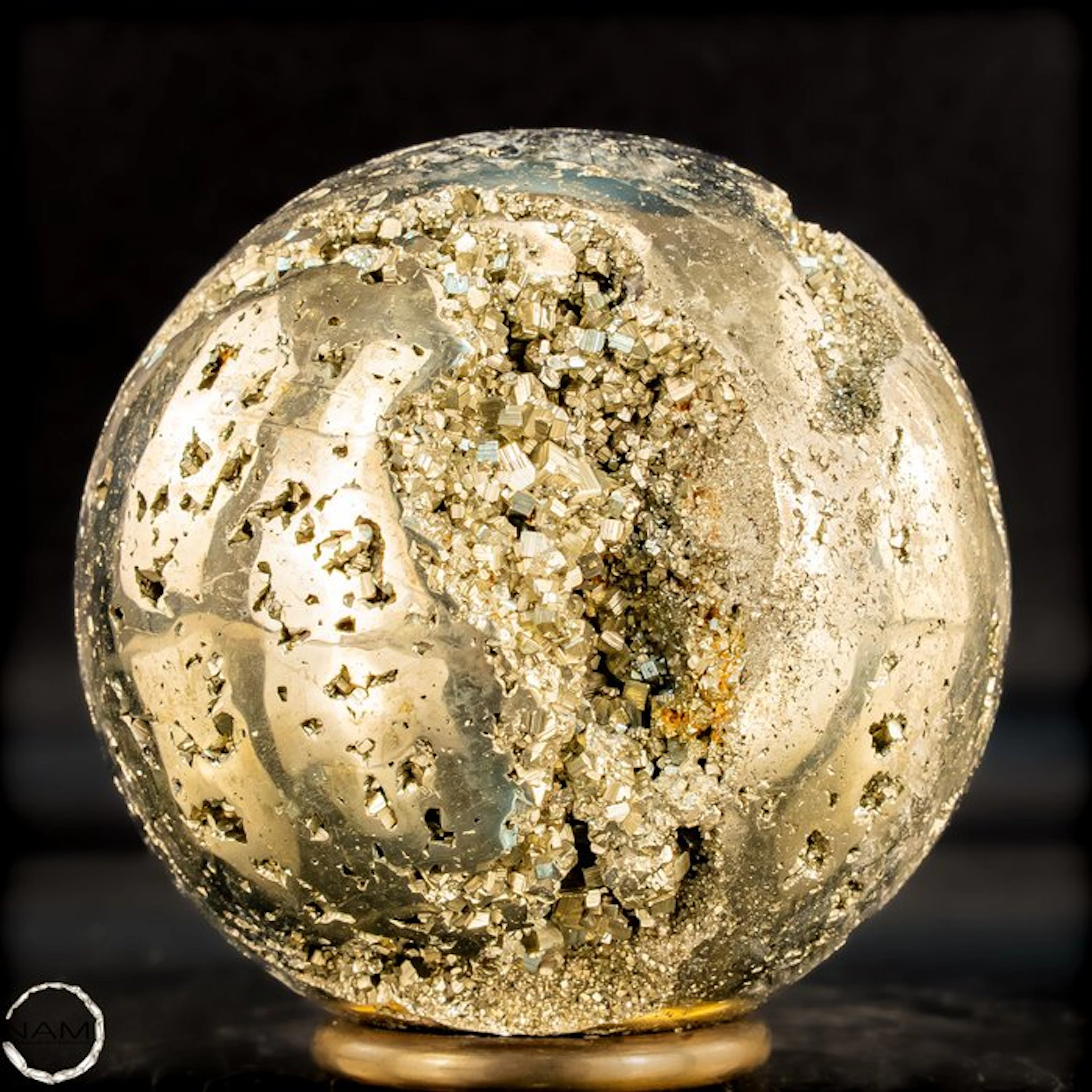 Large Natural Golden Pyrite Sphere/ Druze- 1115.77 g