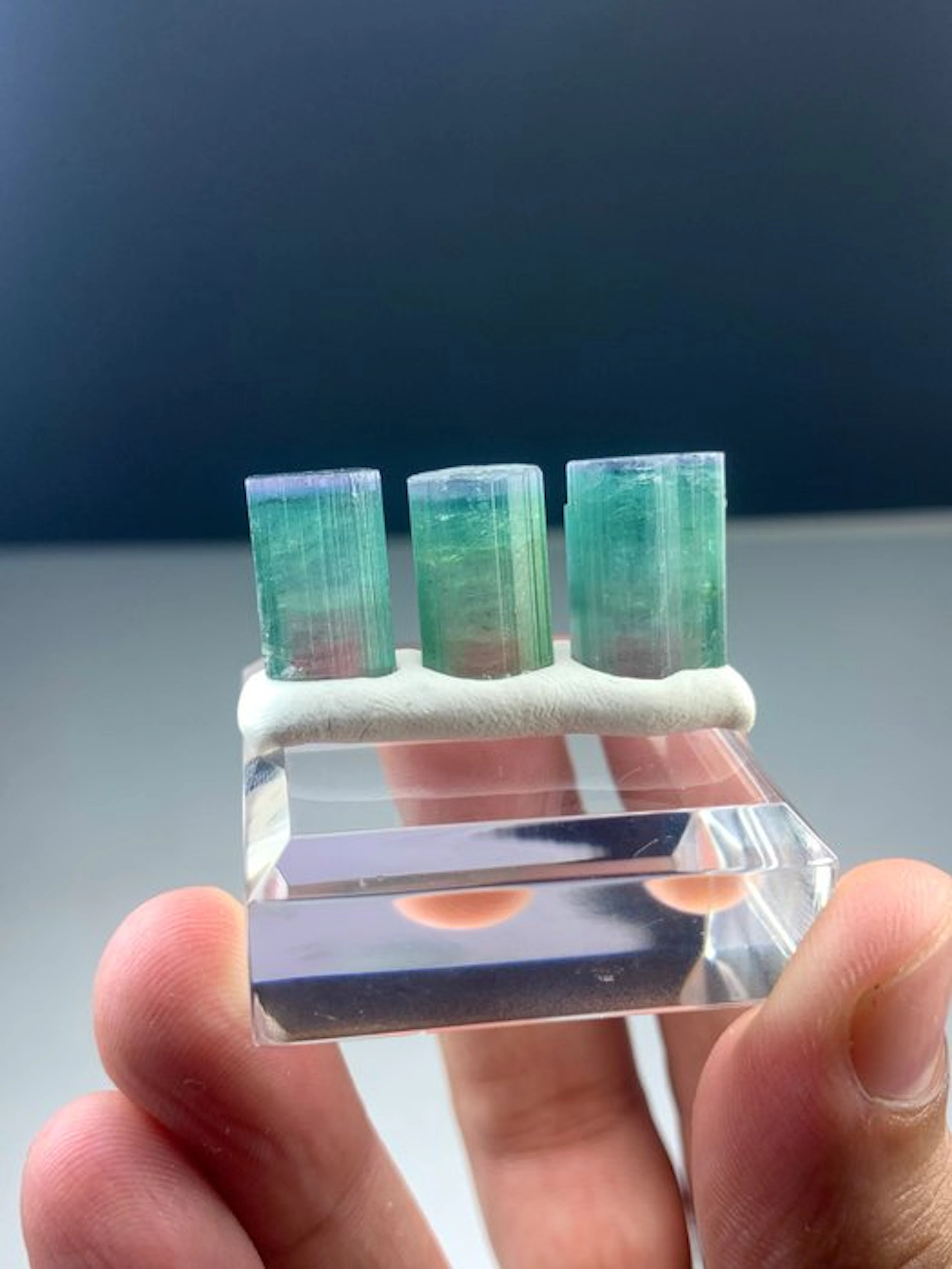 Bicolour tourmaline Crystals - Height: 15 mm - Width: 9 mm- 12 g - (1)