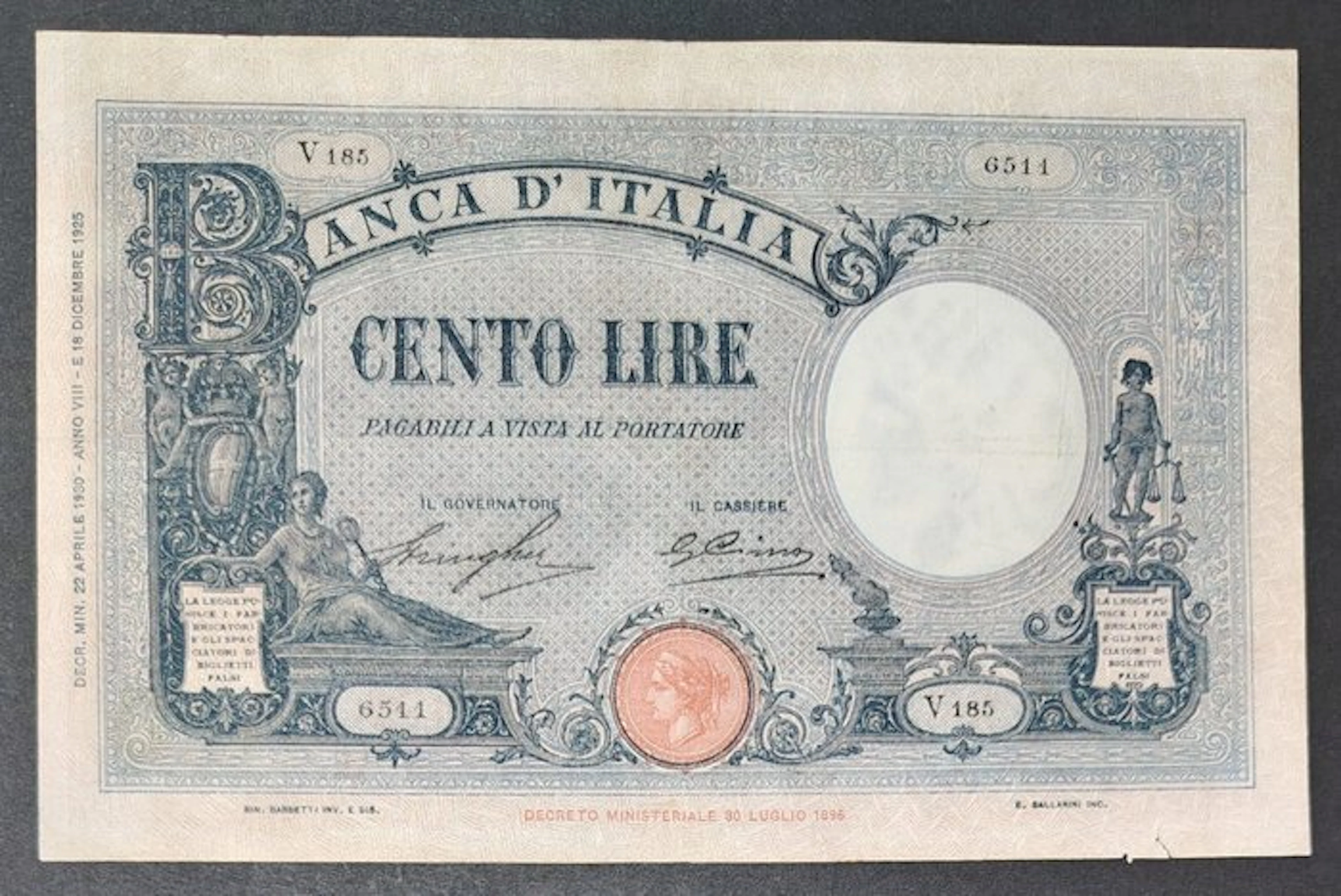 Italy. 100 Lire 22/04/1930 Rara (No reserve price)