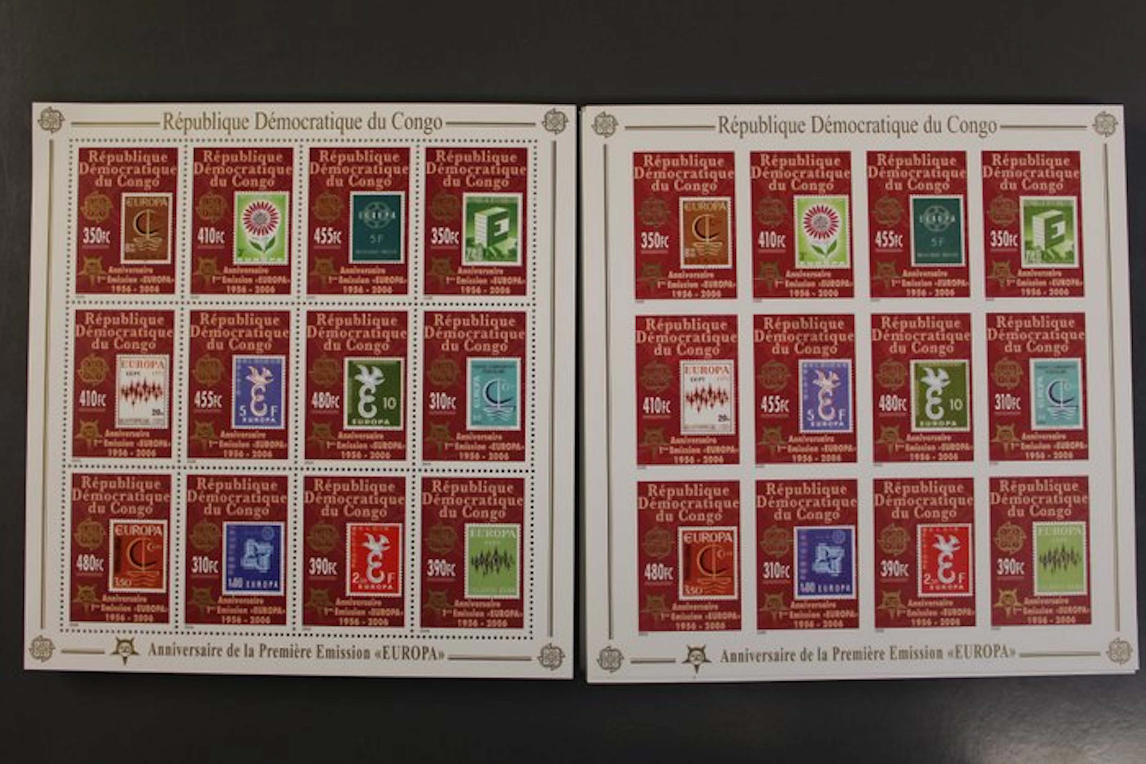 Europe: 50 Years of European Brands - 200 composite printing sheets