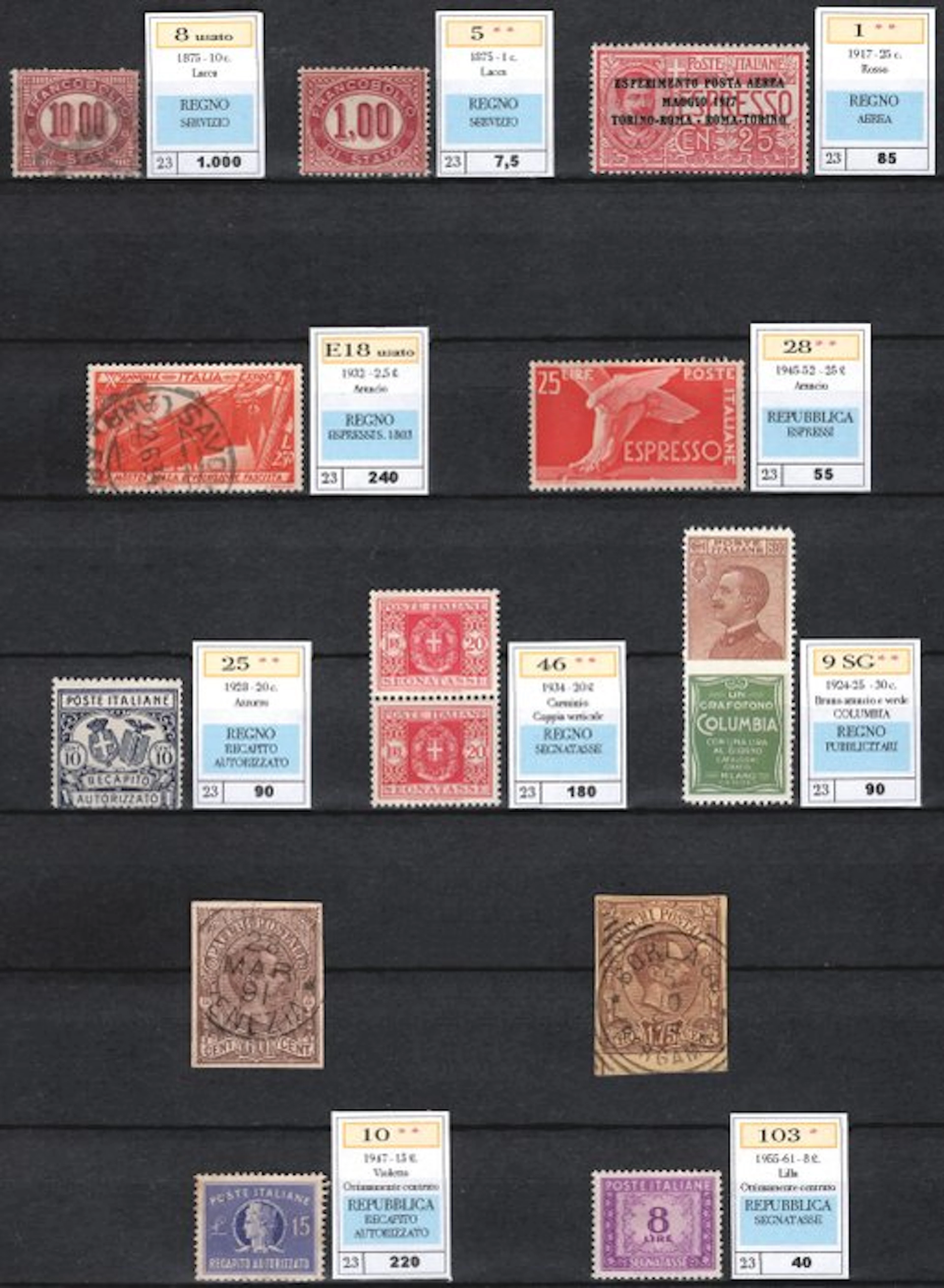 Italy - 1875-1949 Breaks, Kingdom Service + Republic - Classifieds