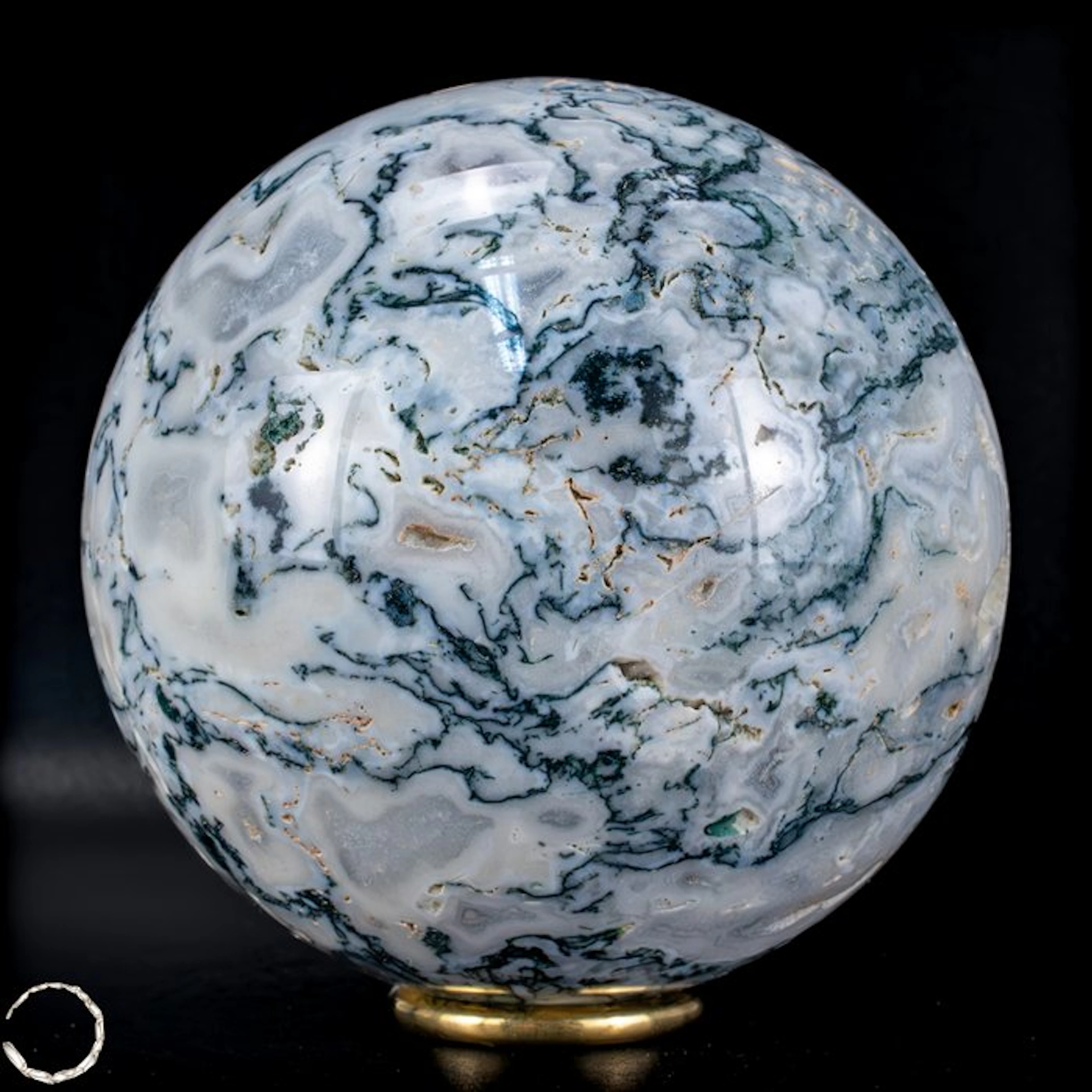 Top Quality Natural Very Artistic Moss Agate Sphere- 2002.66 g