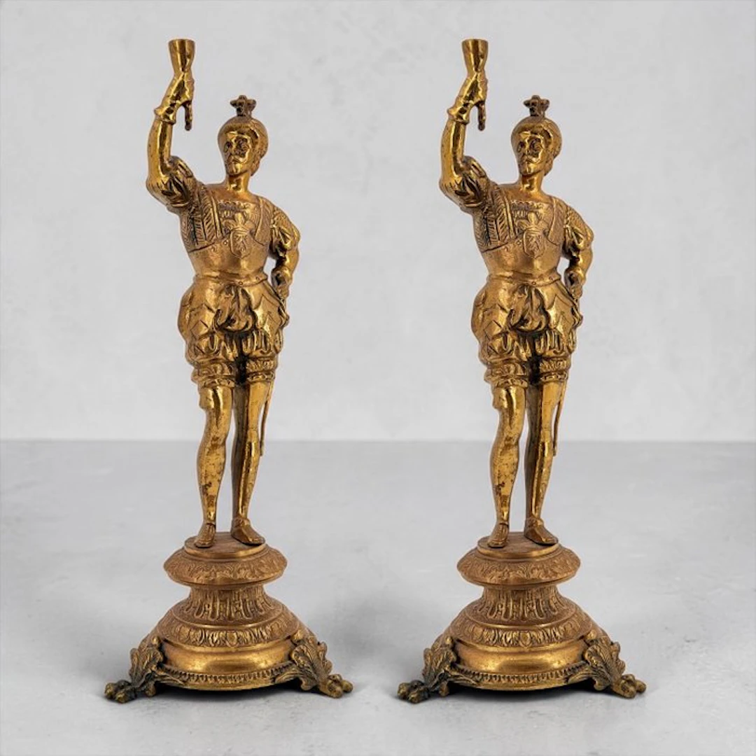 Candelabrum Renaissance - 41 cm - Bronze - Soldiers of Charles V