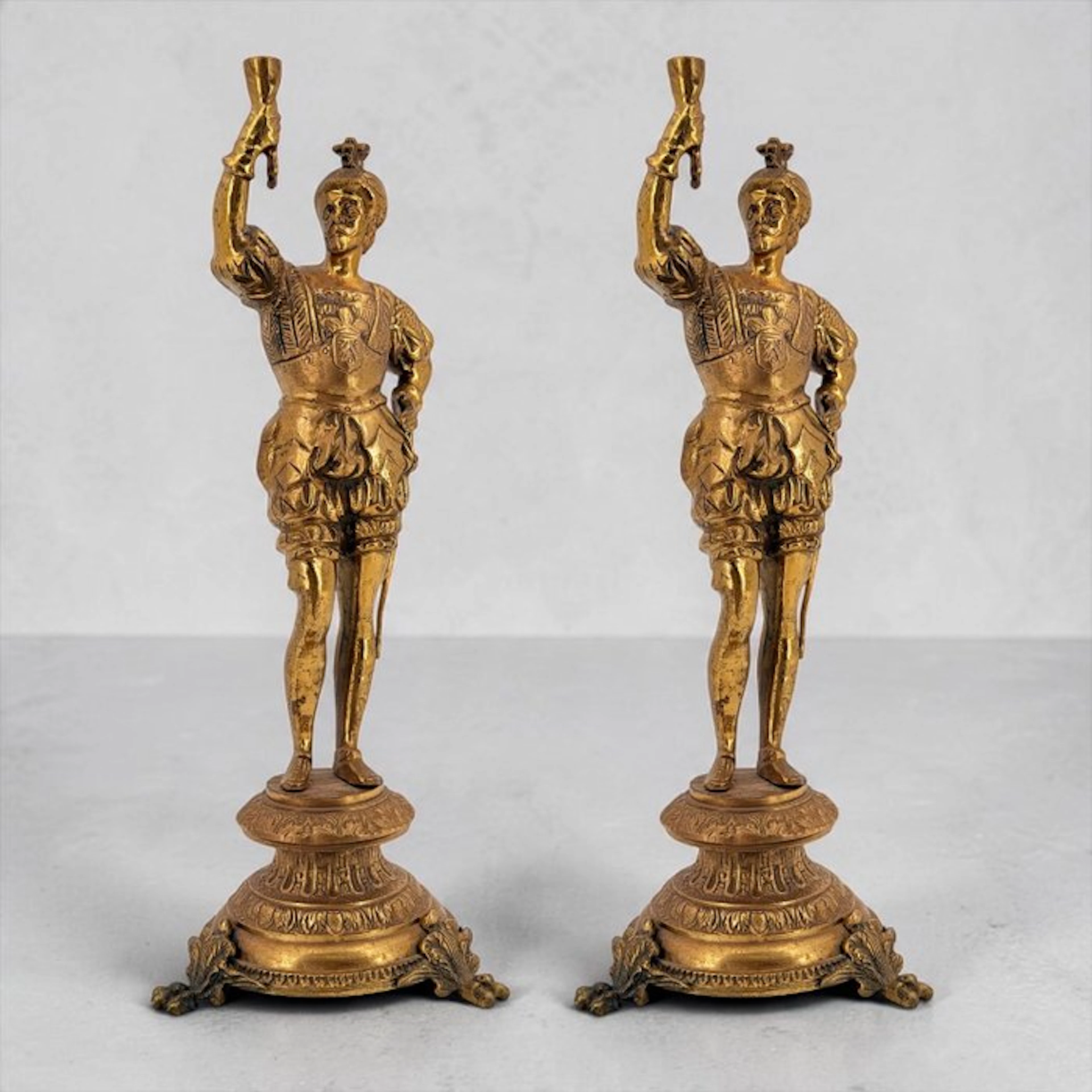 Candelabrum Renaissance - 41 cm - Bronze - Soldiers of Charles V