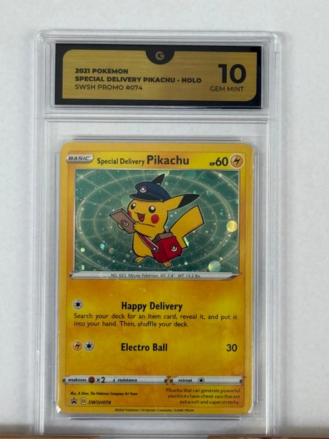 Pokémon - 1 Graded card - Pikachu SWSH074 Promo card - GG 10 - Sword & Shield