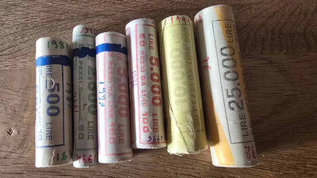 Italy. Lotto 5 Rotolini intatti Banca d'Italia 1981-1993...