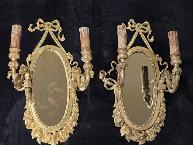 Wall sconce - Gilt bronze - Antique bronze wall sconces