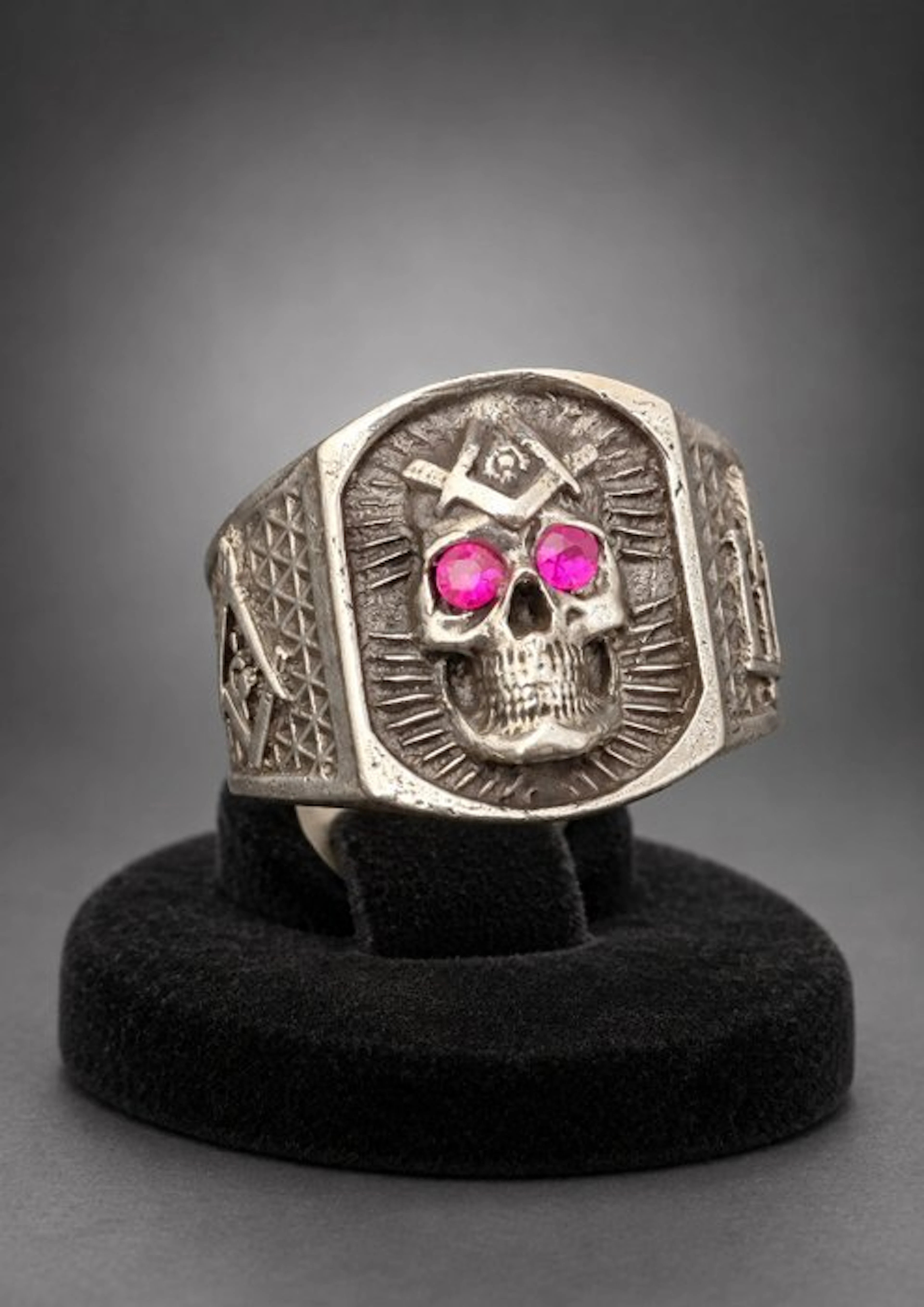 Silver, 925 - Ring - Masonic Memento Mori
