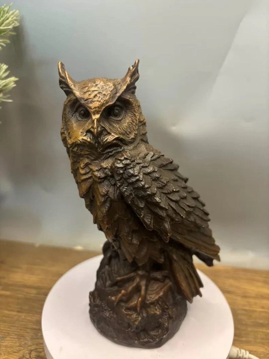 Statue, Brass owl ornament - 17 cm - Copper