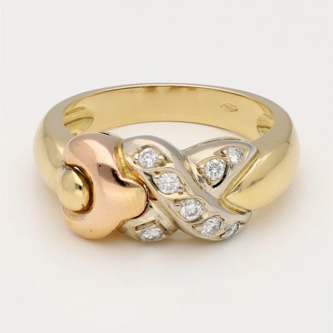 Ring - 18 kt. Yellow gold, White gold, Rose gold - 0.15ct. tw. Diamond