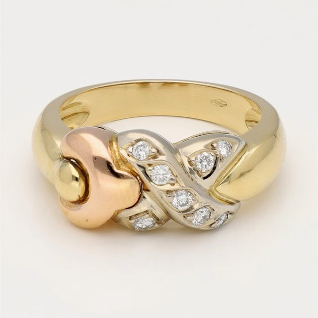Ring - 18 kt. Yellow gold, White gold, Rose gold - 0.15ct. tw. Diamond