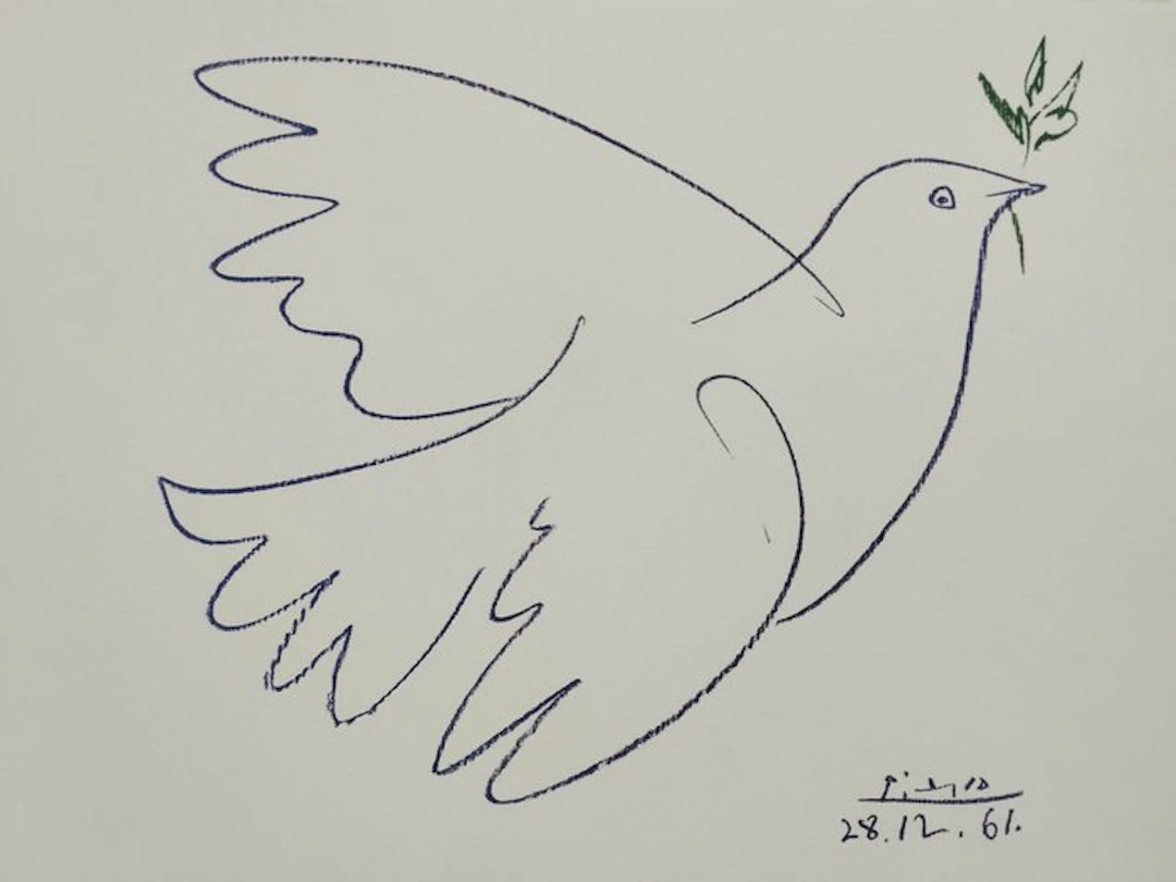 Pablo Picasso - Lithographie sur papier Velin d'Arche "Colombe Bleu" - 1990s