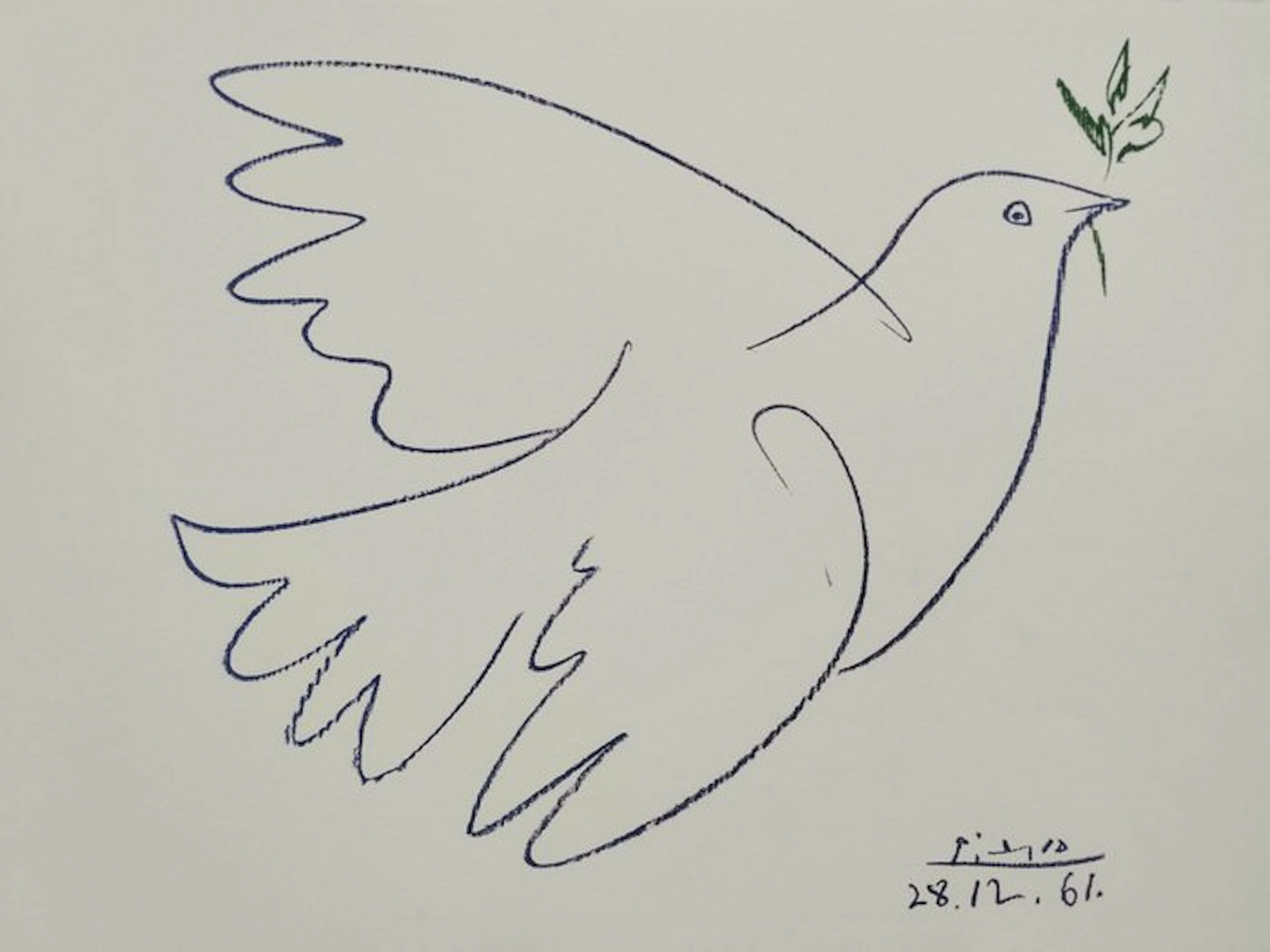 Pablo Picasso - Lithographie sur papier Velin d'Arche "Colombe Bleu" - 1990s