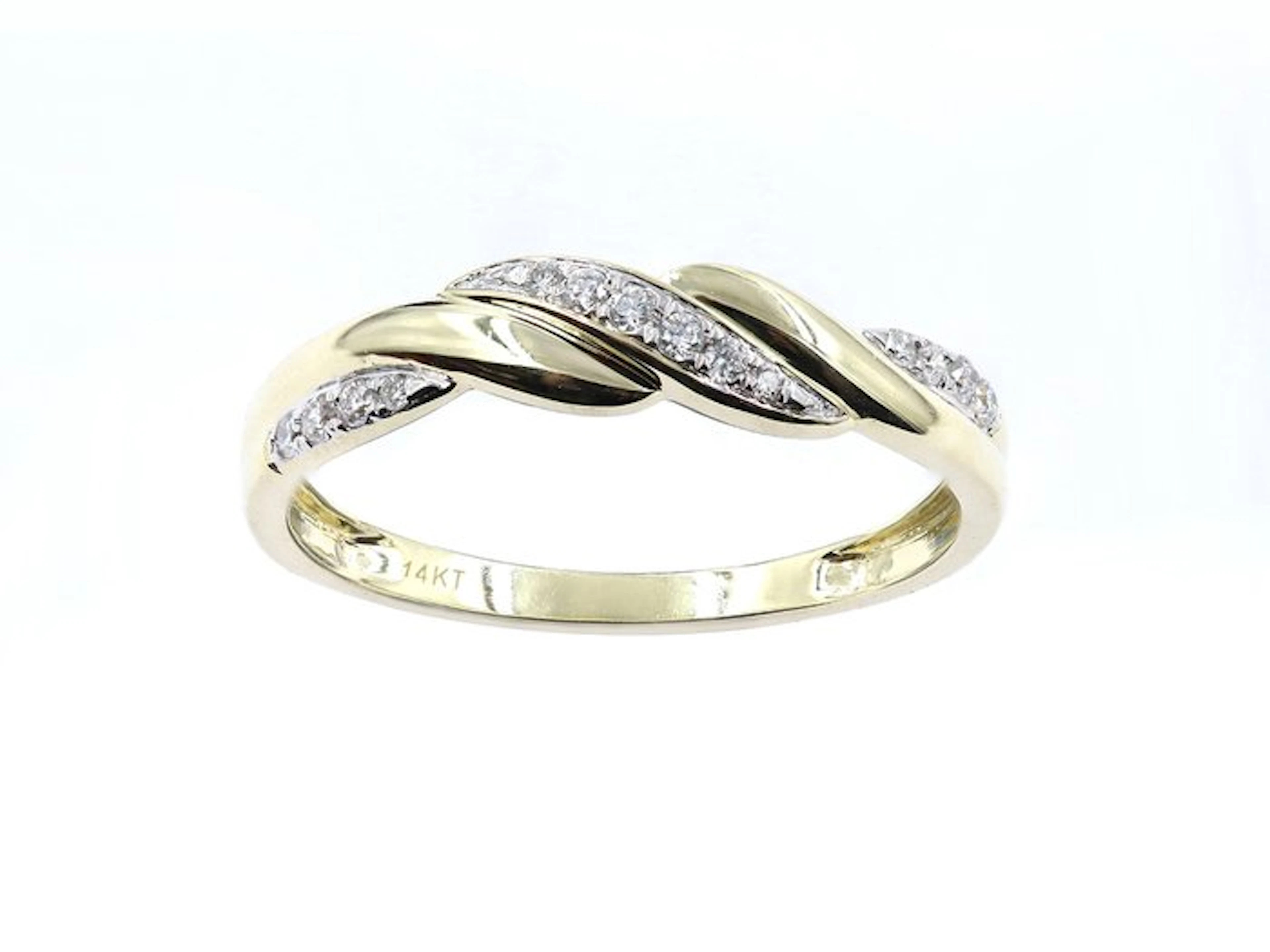 Ring - 14 kt. Yellow gold - 0.11ct. tw. Diamond (Natural)