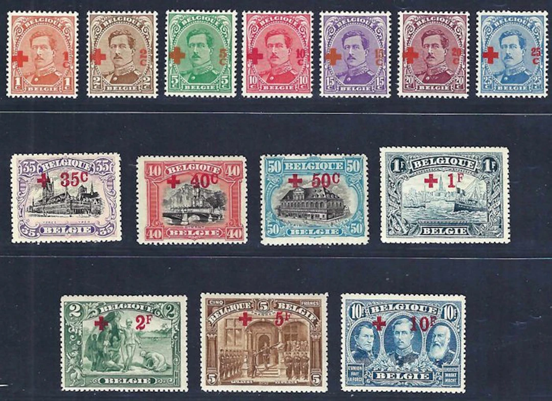 Belgium 1918 - complete series "Red Cross" - OBP/COB 150/63
