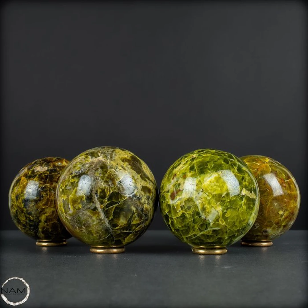 Green Opal Sphere Set – Vibrant energy in its perfected form- 2076.26 g - (3)