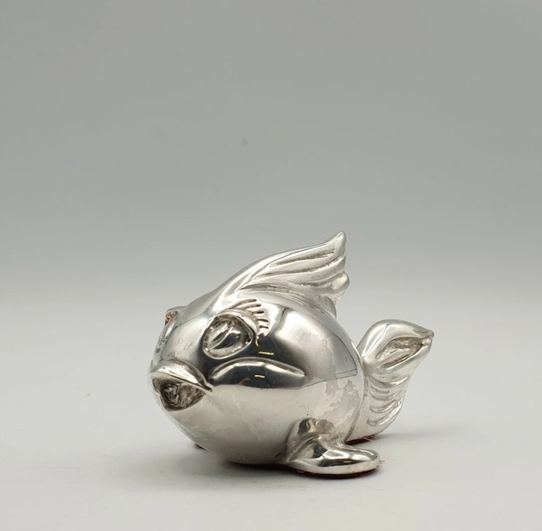 Pesciolino rivestito in Argento - Figurine - Silver-plated