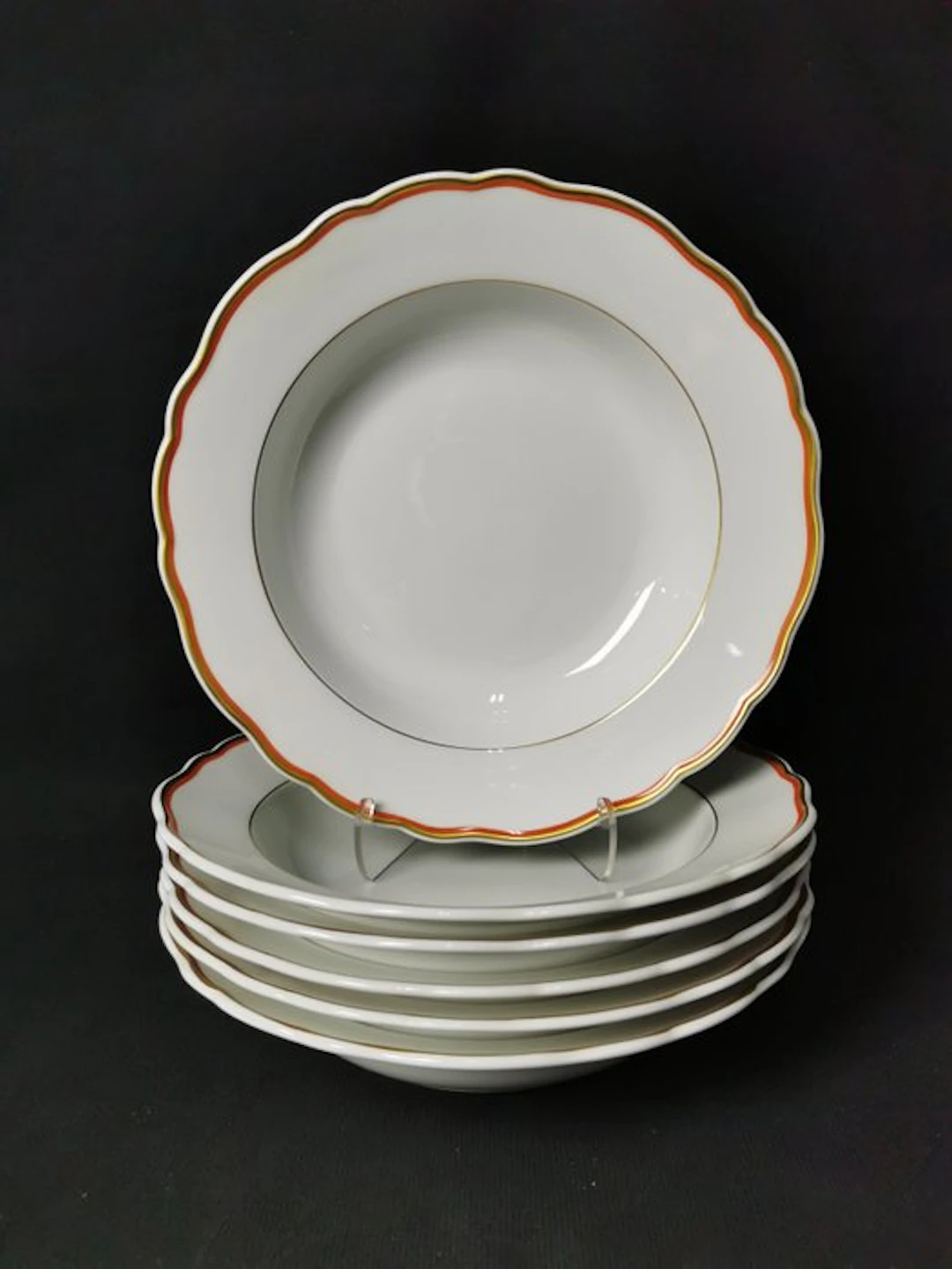 Meissen - Korallerand - 6 Piatti fondi - Diametro 24cm...