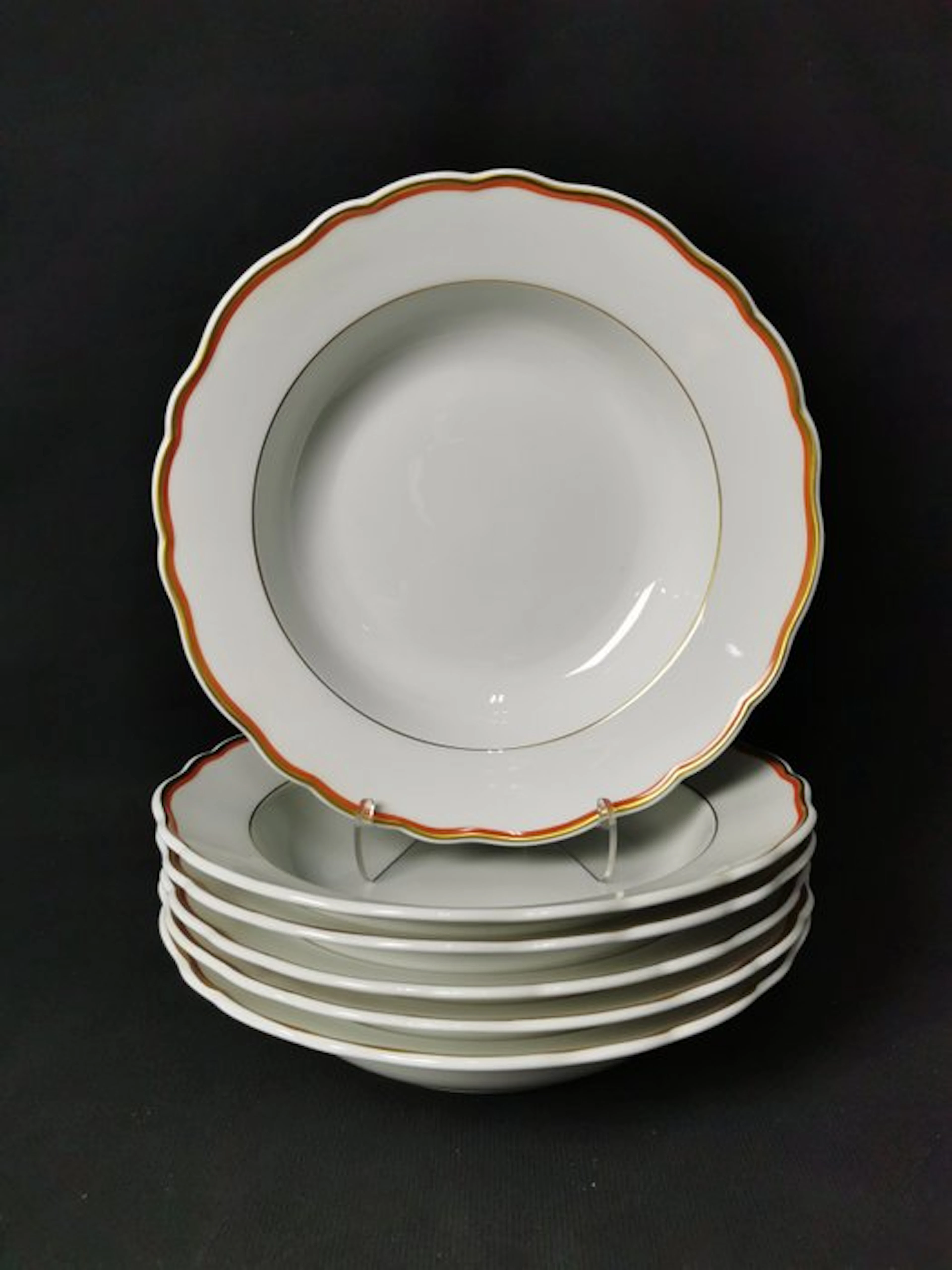 Meissen - Korallerand - 6 Piatti fondi - Diametro 24cm...