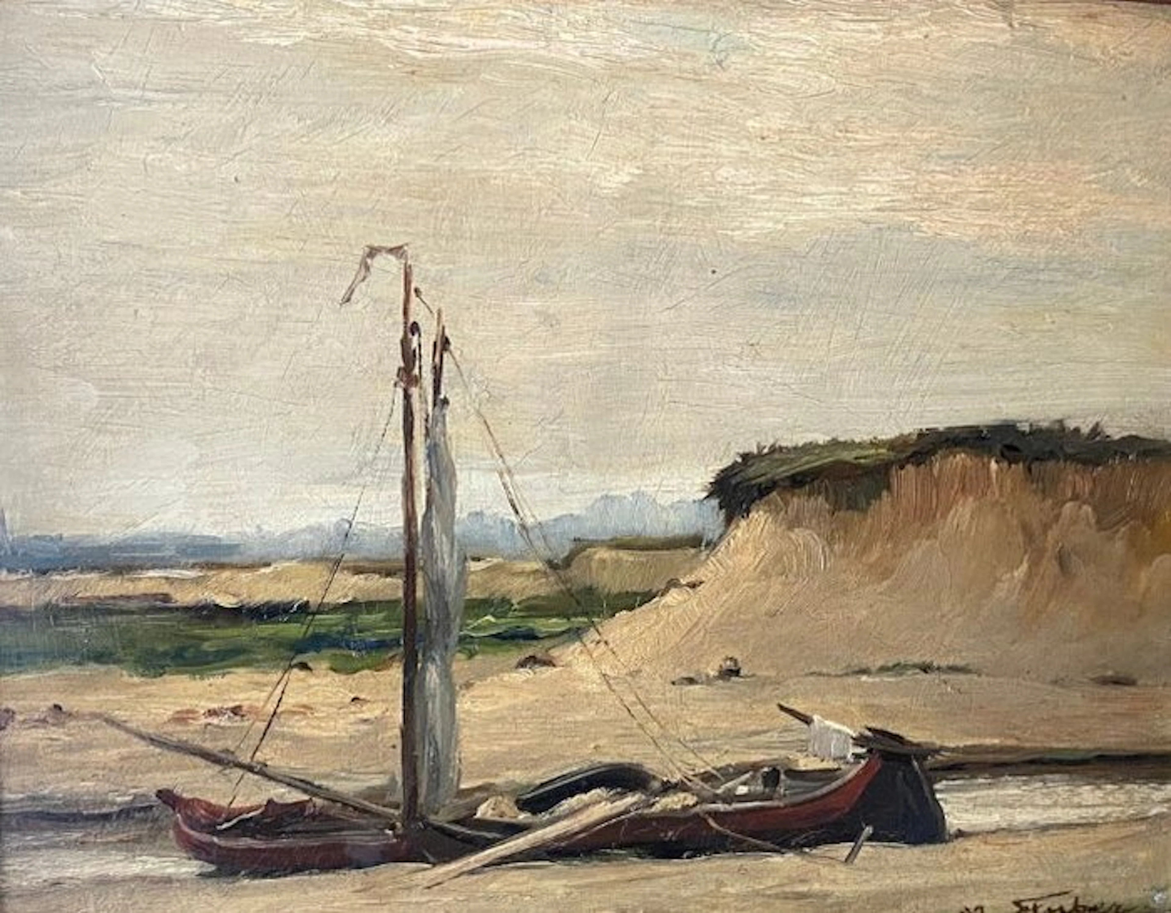 M. Stuber (1873-1954) - Boten bij zandafgraving