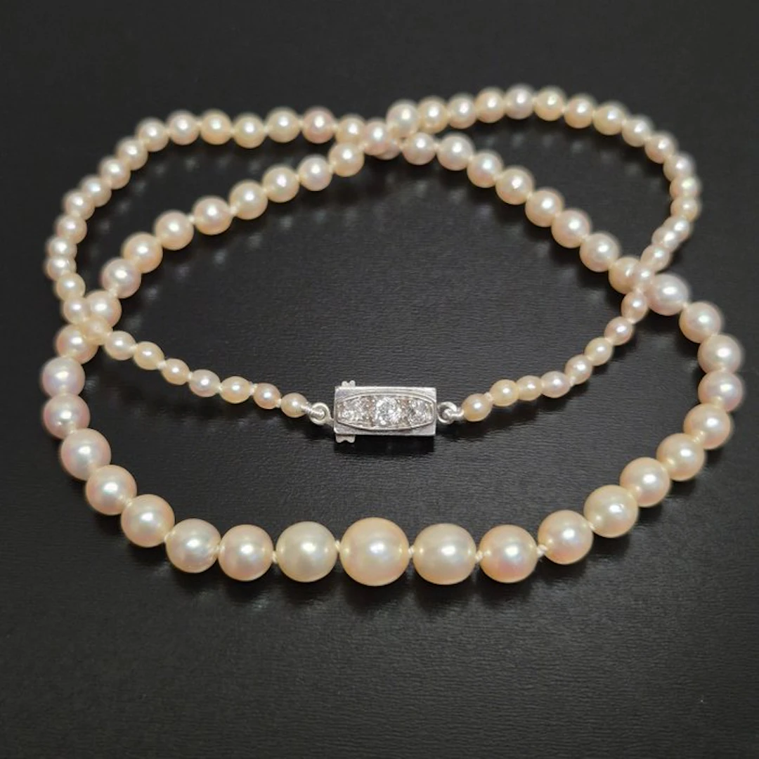 No reserve price - Necklace Platinum - 0.25ct