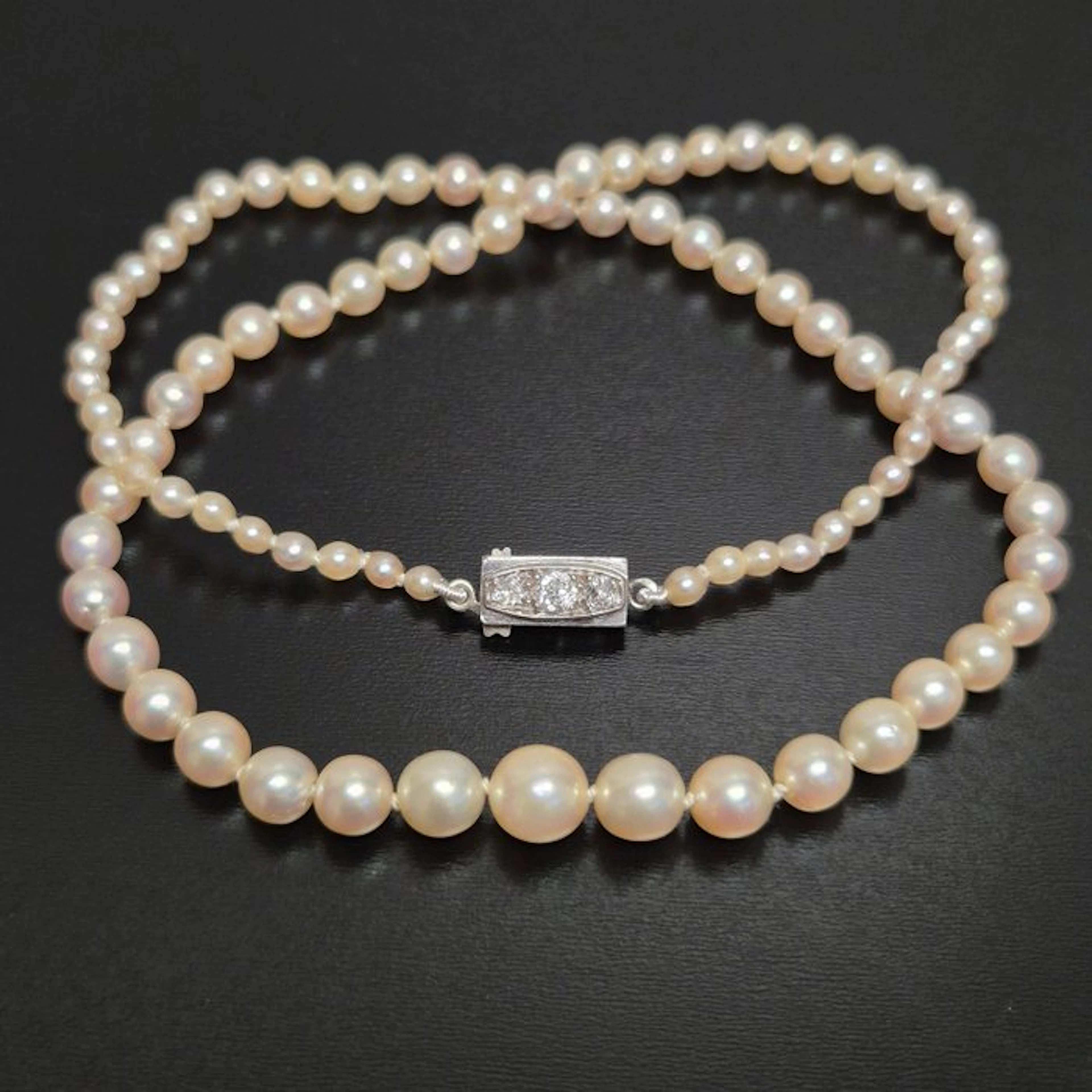 No reserve price - Necklace Platinum - 0.25ct