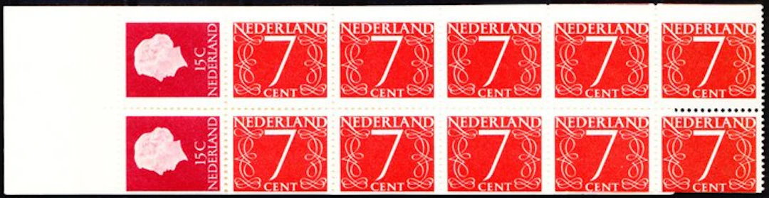 Netherlands 1964 - Mis-cut stamp booklet PB1