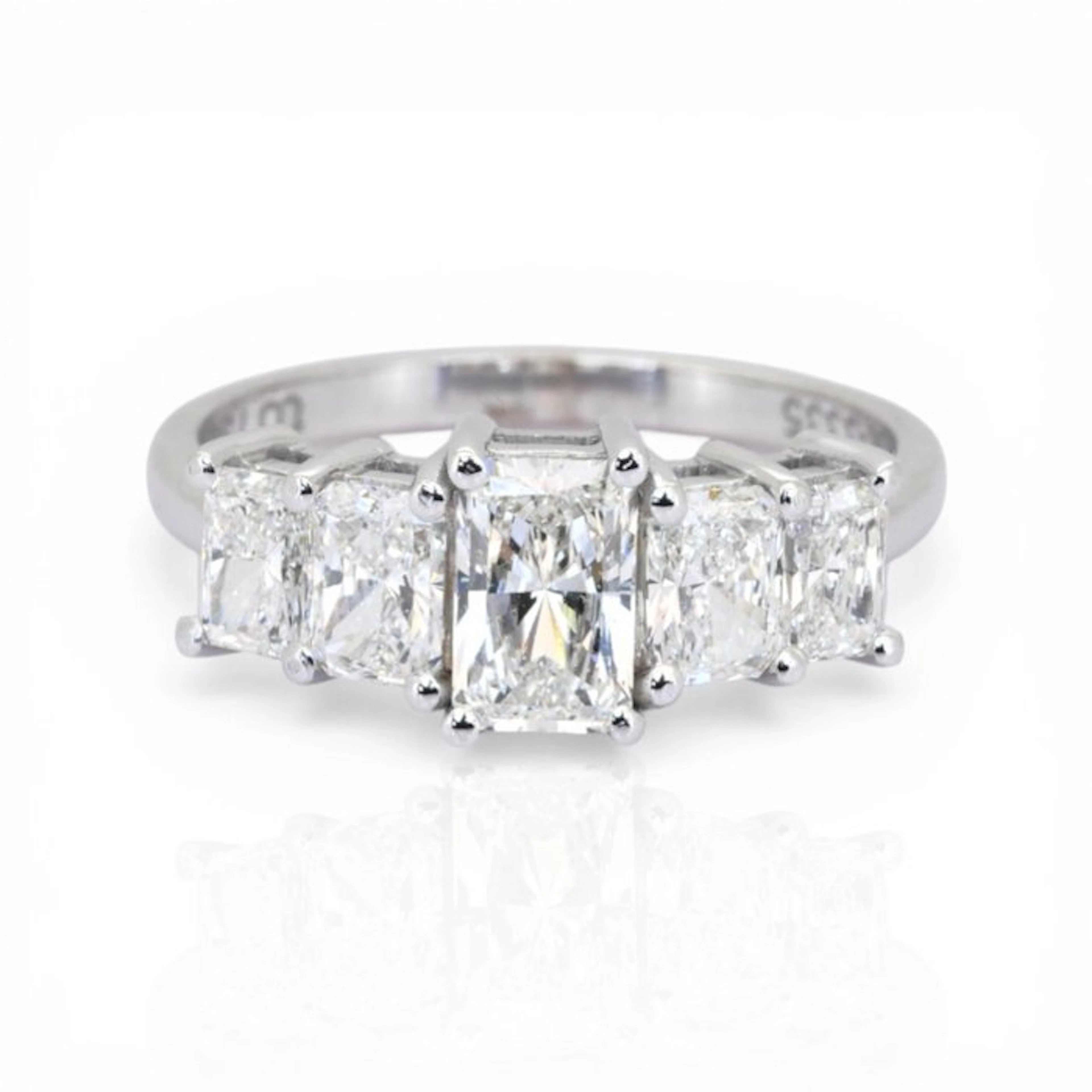 Ring - 18 kt. White gold - 1.83ct. tw. Diamond (Natural) - GIA Certified Ring